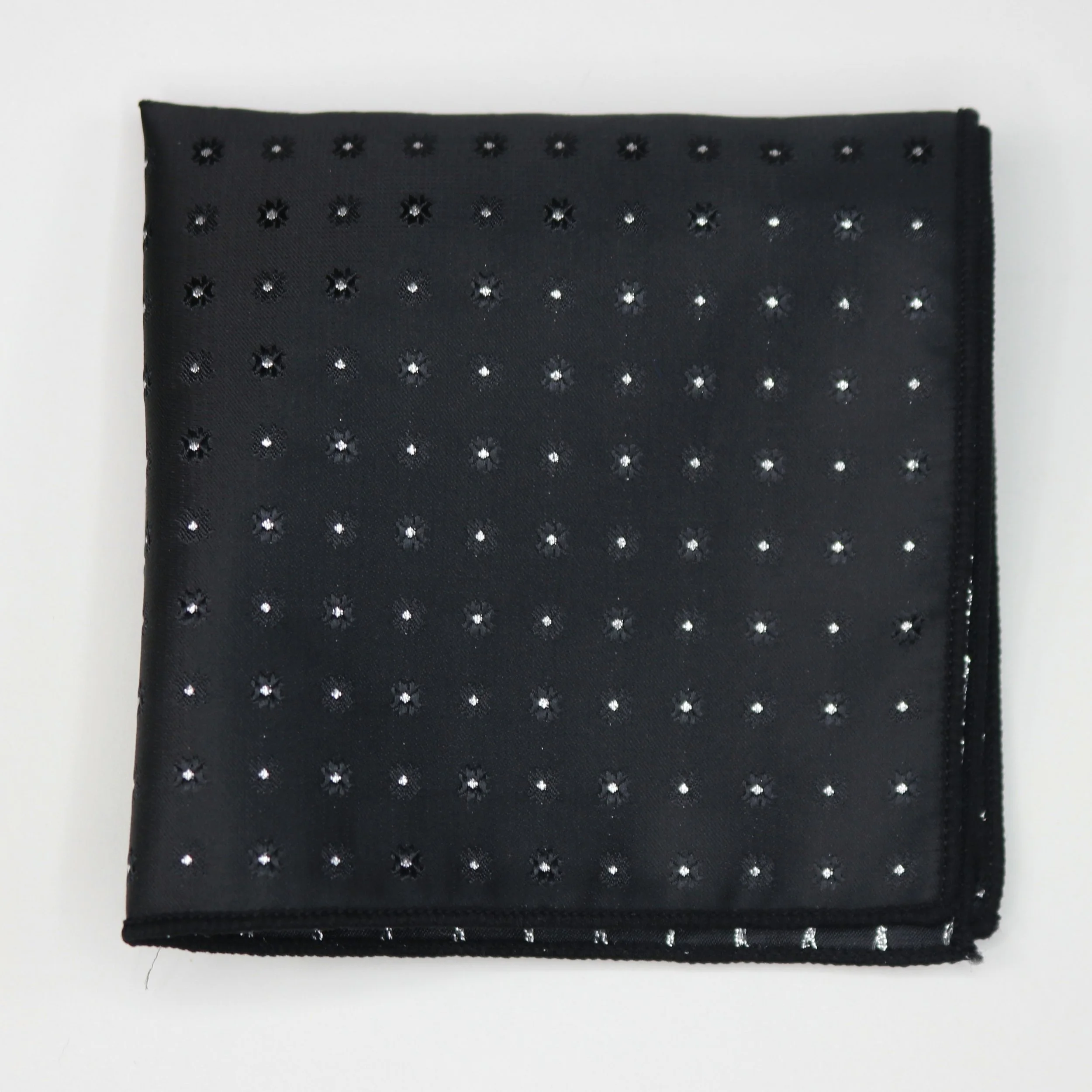 Black Pocket Square w/ Sprinkle Design