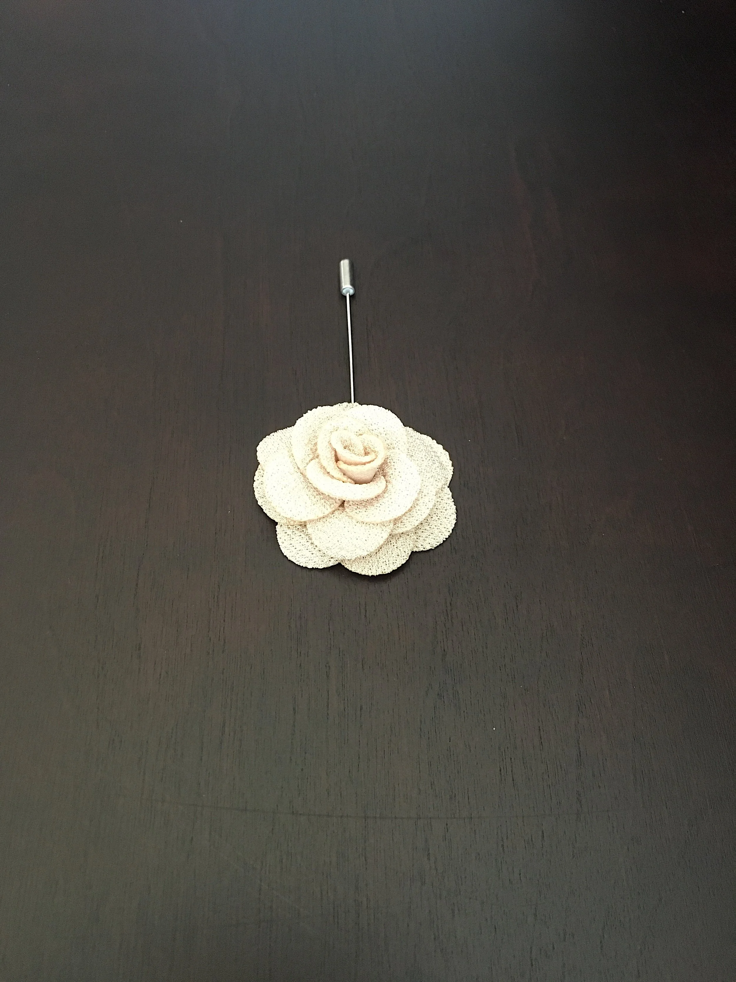 Light Beige Flower Lapel