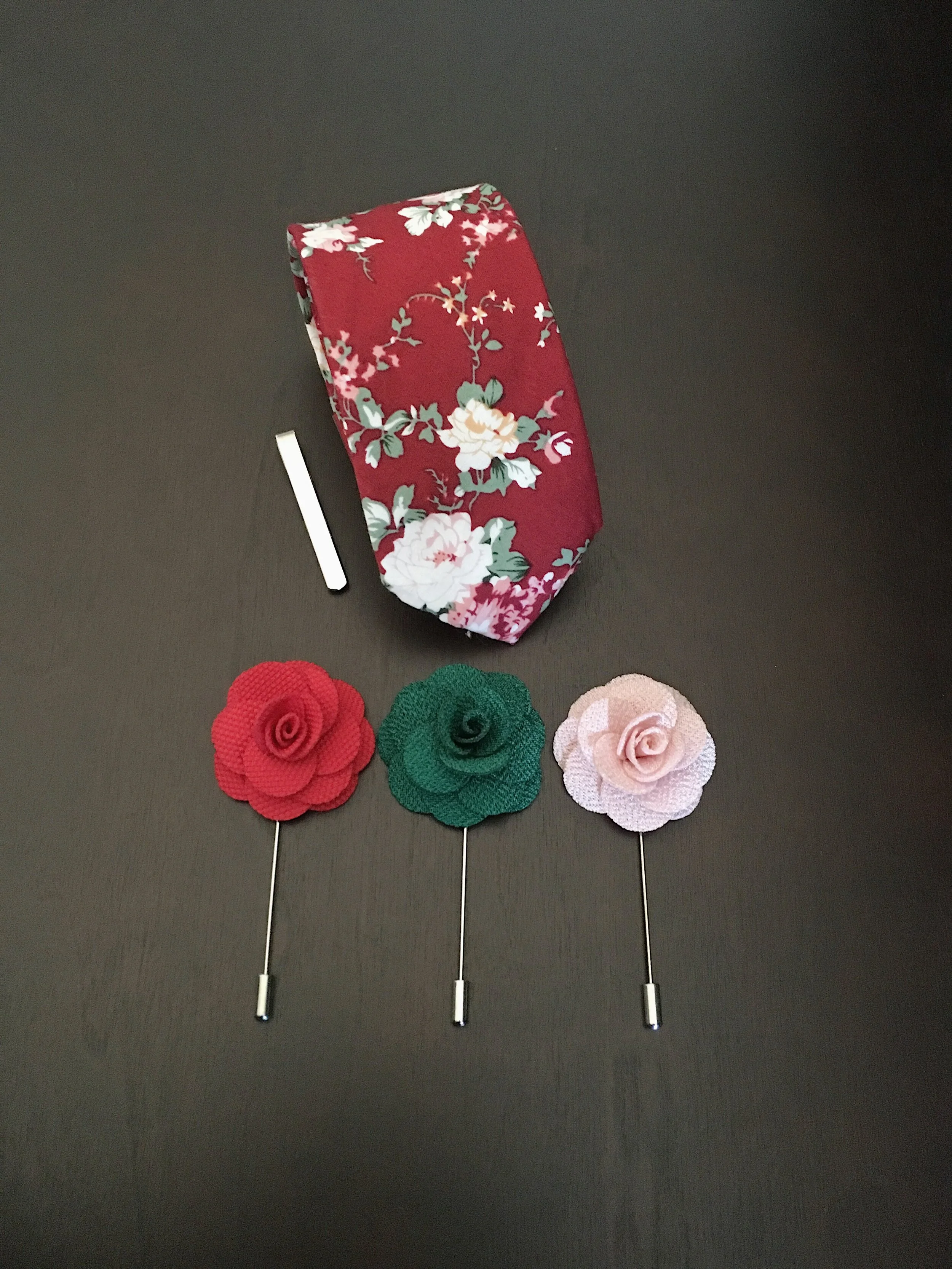 Red Floral Tie Combo 