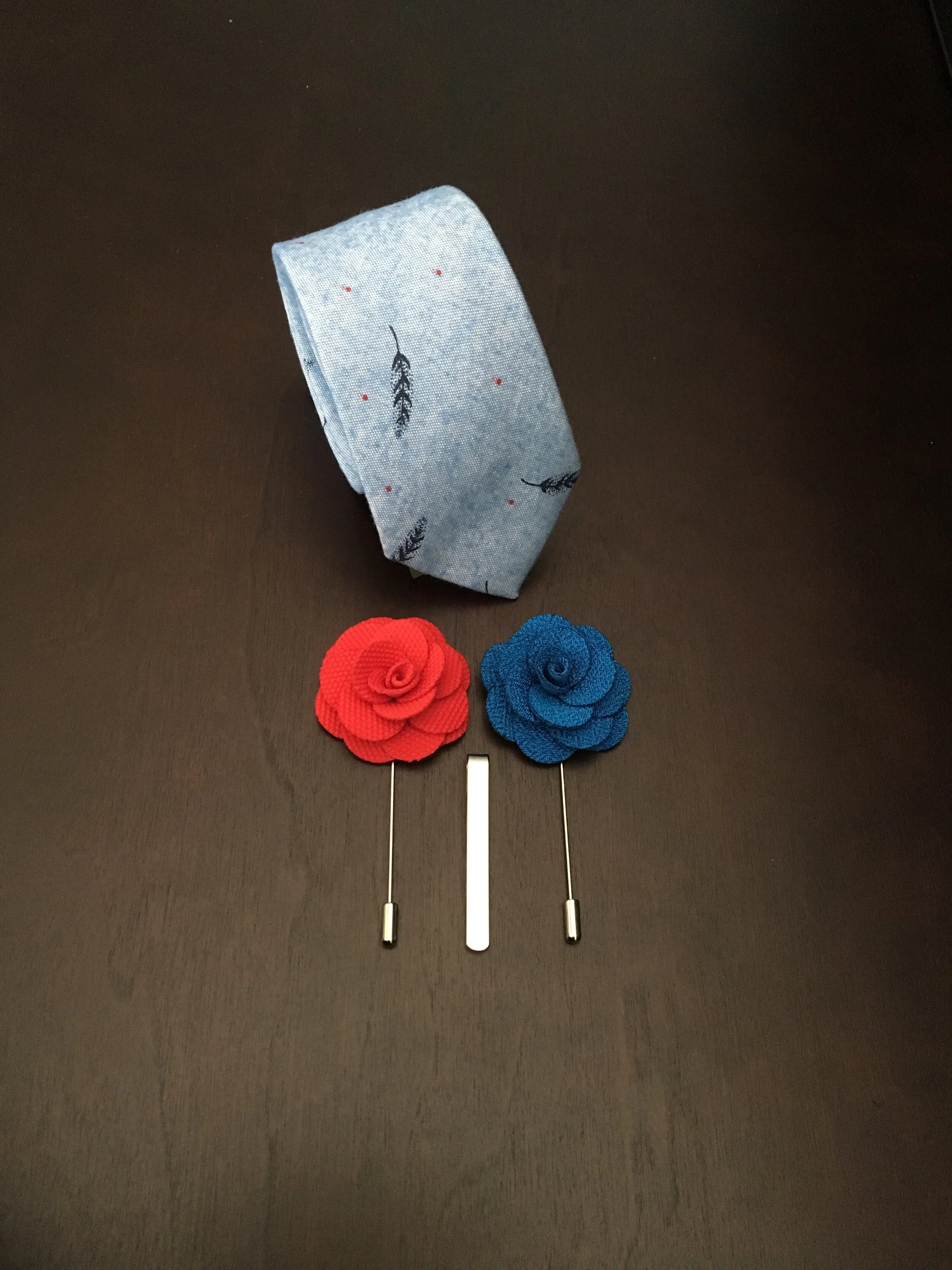 Feather Blue Tie Combo