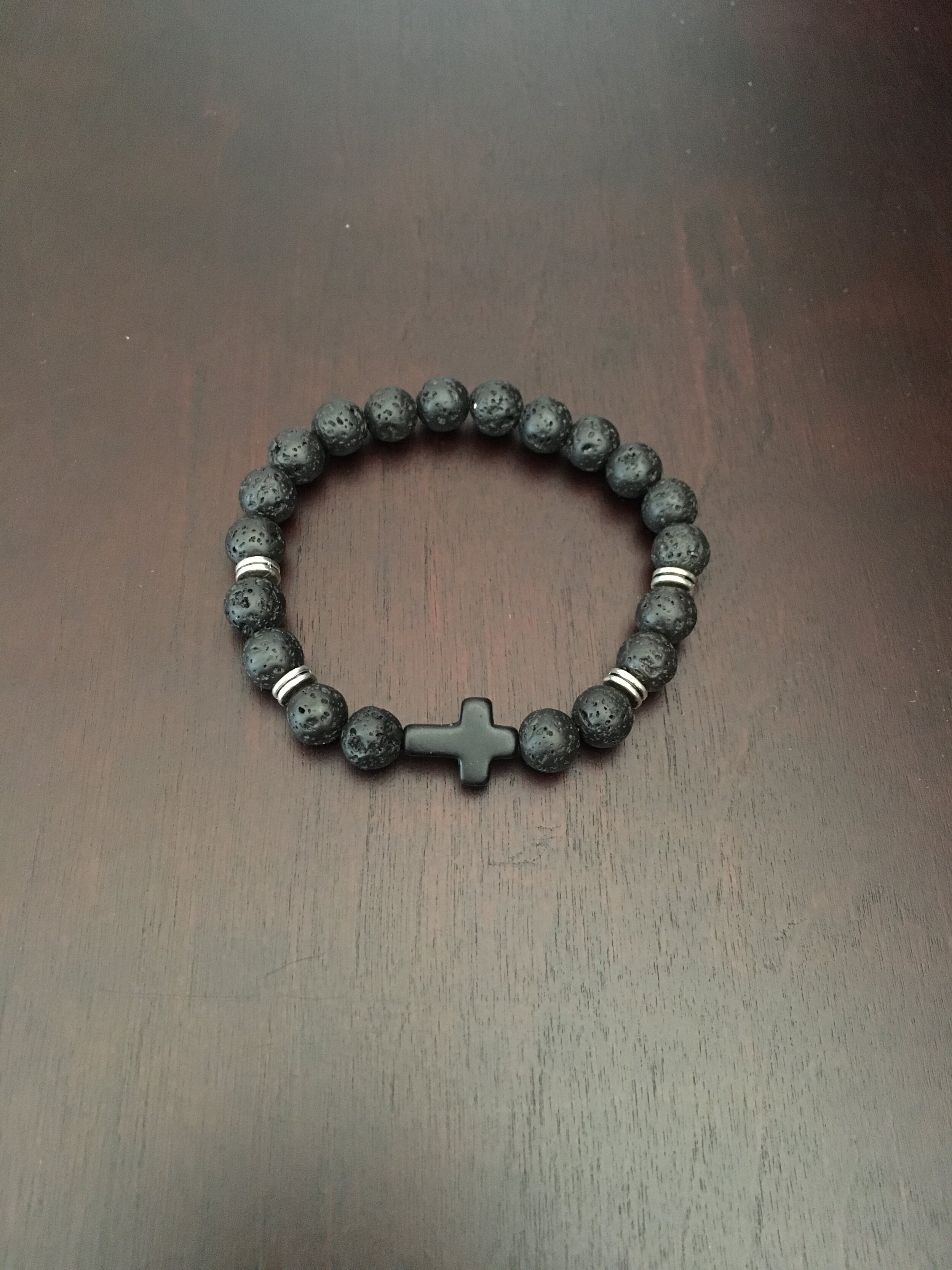 Black Cross / Black Links Bracelet