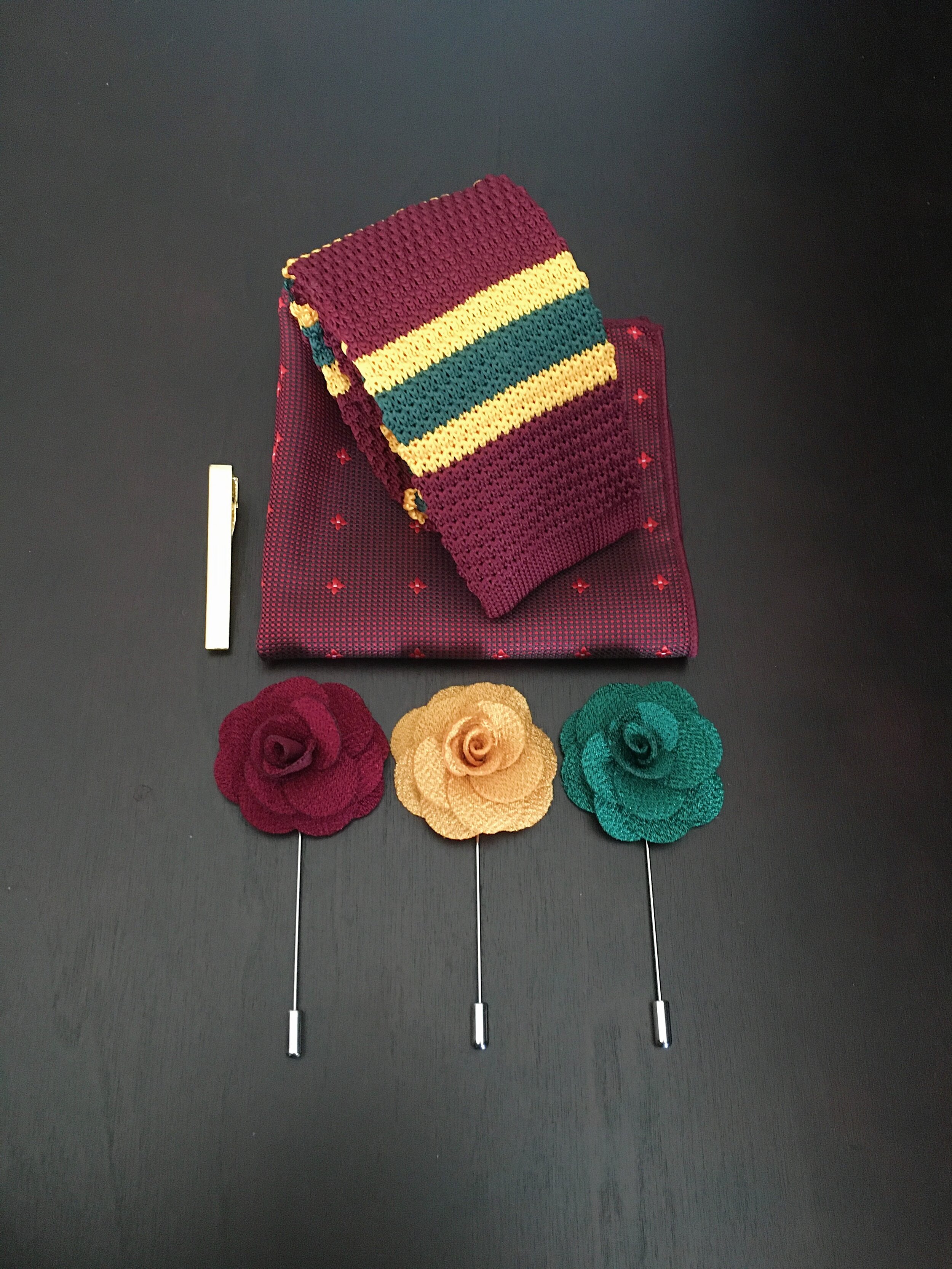 Red w/ Green &amp; Yellow Striped Combo