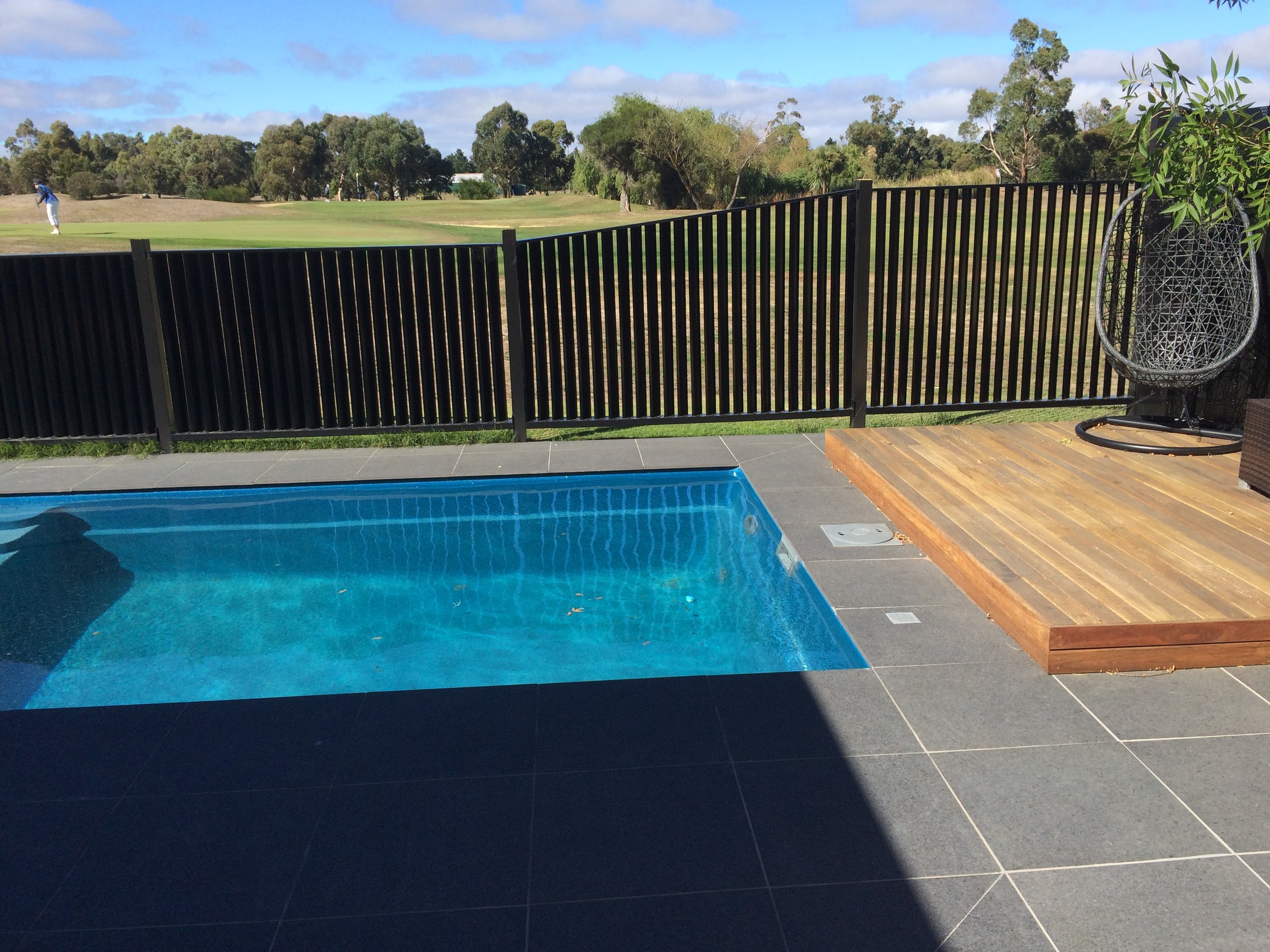Deck, paving and feature screen