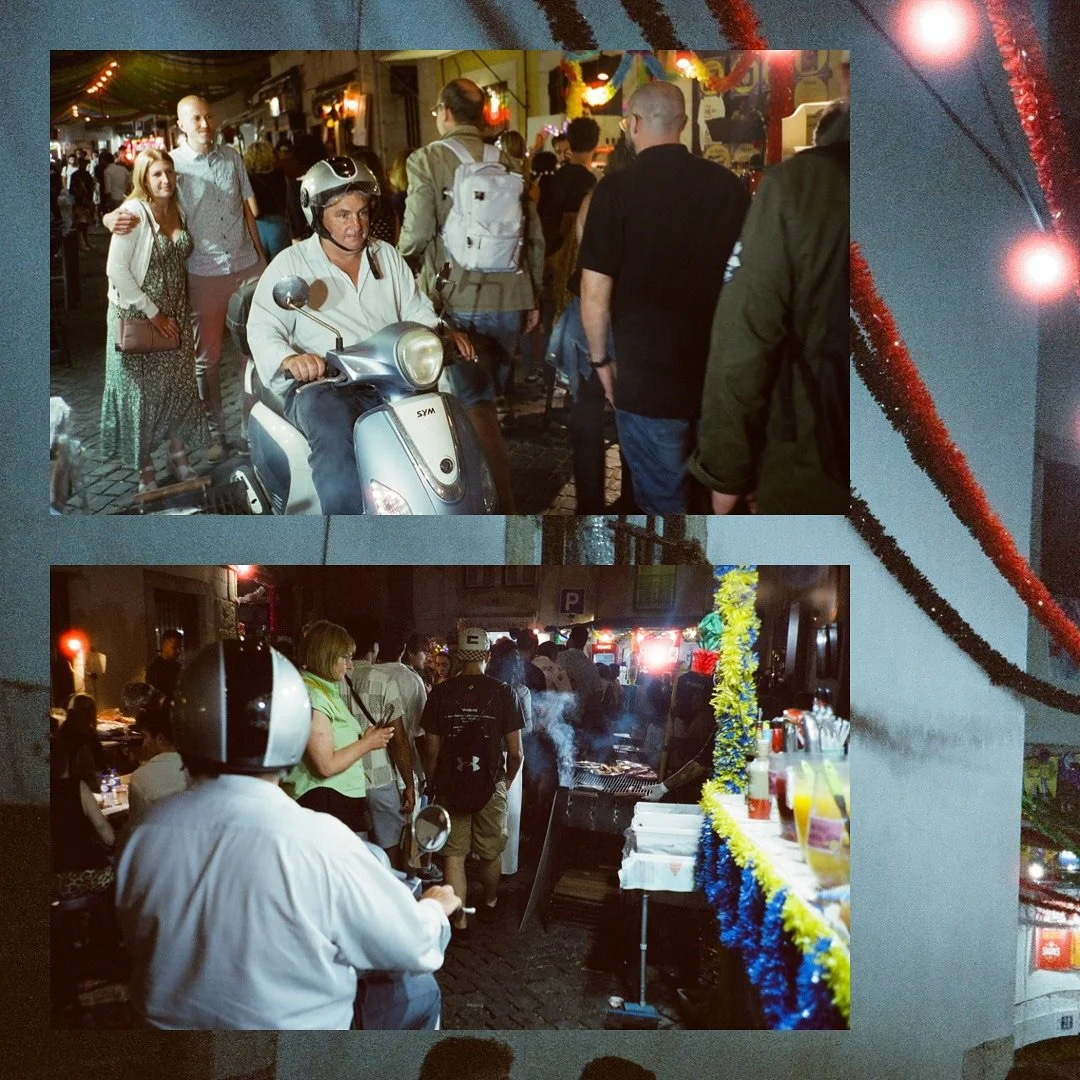 Beep beep 🏍️ 

One of the coolest things I stumbled across on this trip was the street festivals around Alfama in June. While I think I missed the big party (Festas dos Santos), they were still keeping the party alive weeks later. People wearing fis