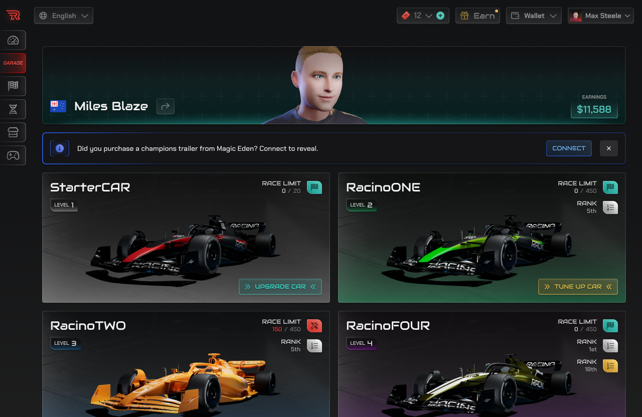 Quickview of your garage with just the right amount of indications and urgency to manage your fleet effectively.