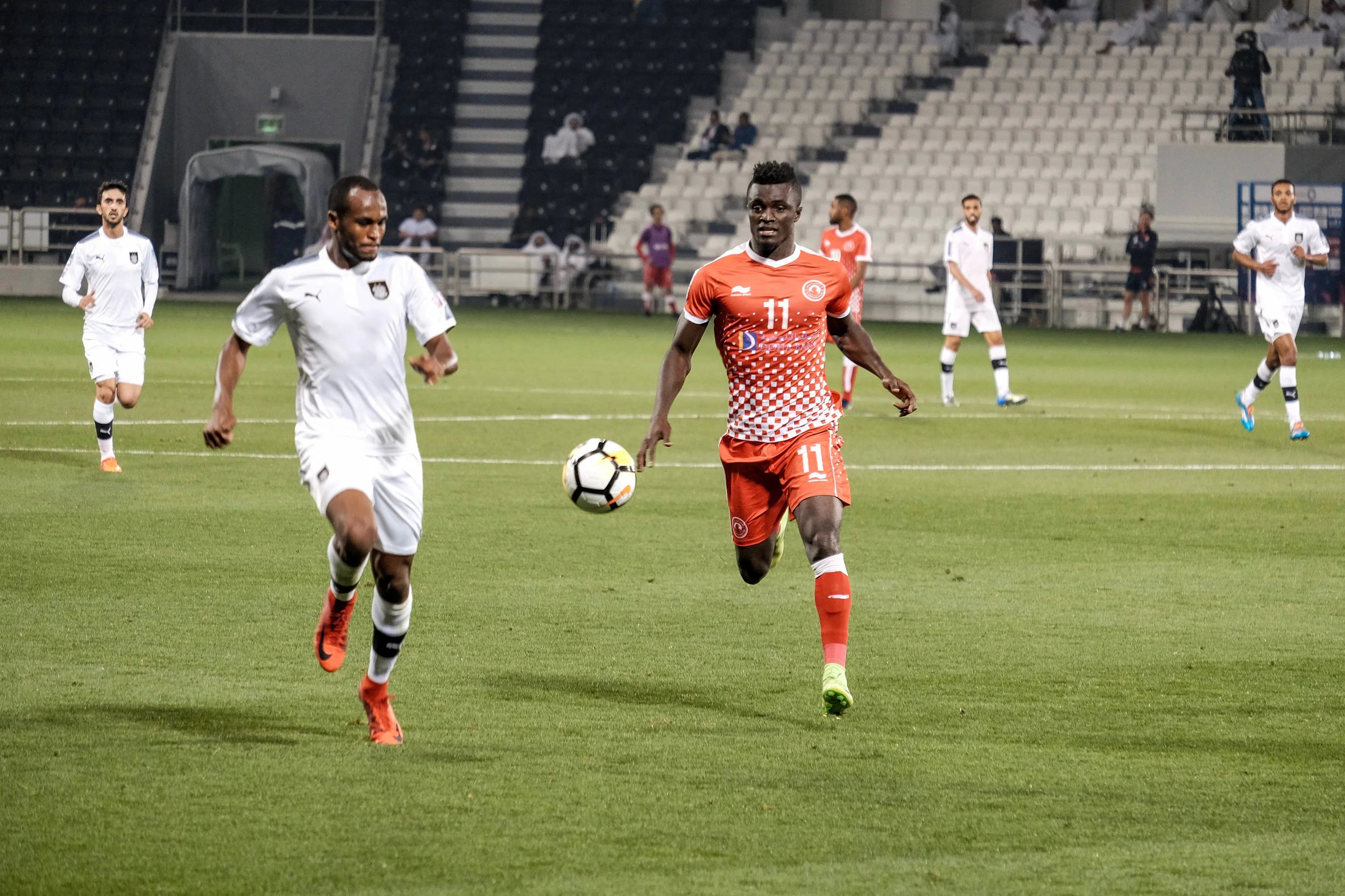 Action at the Jassim Bin Hamad Stadium.