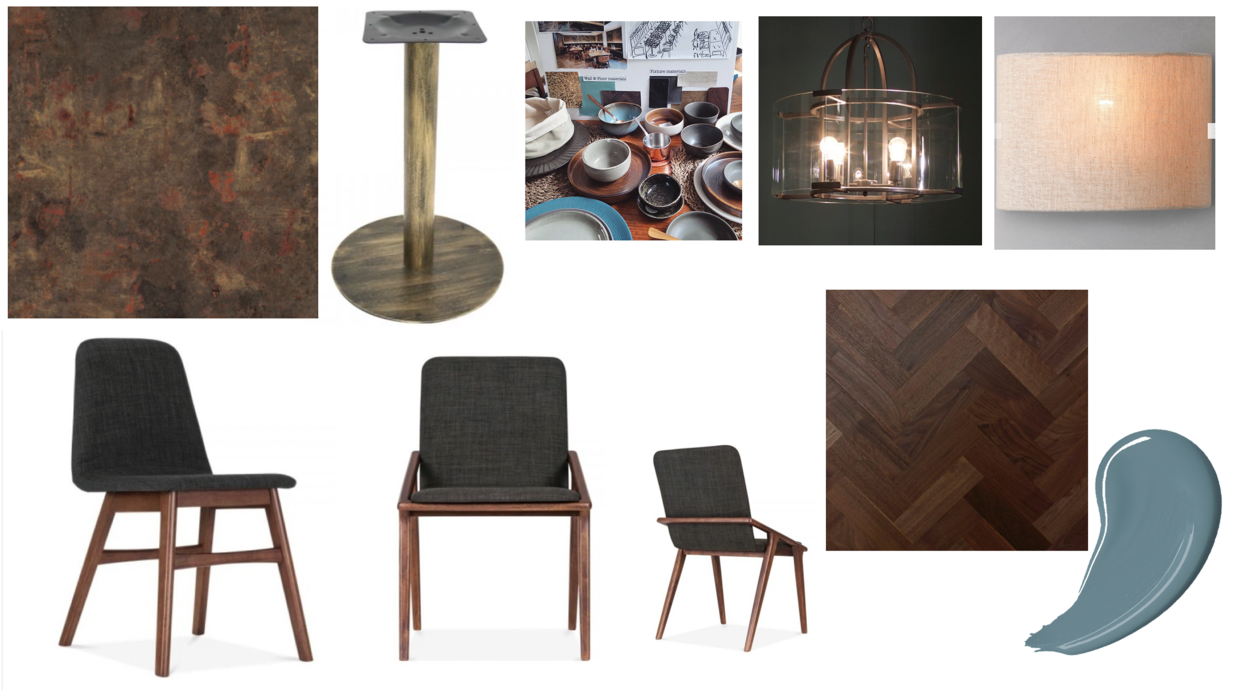 Approved moodboard. Now it was sample stage.. we went through a lot of chairs! Picking chairs is an emotive sign off process the ones below are just a few that we put forward.