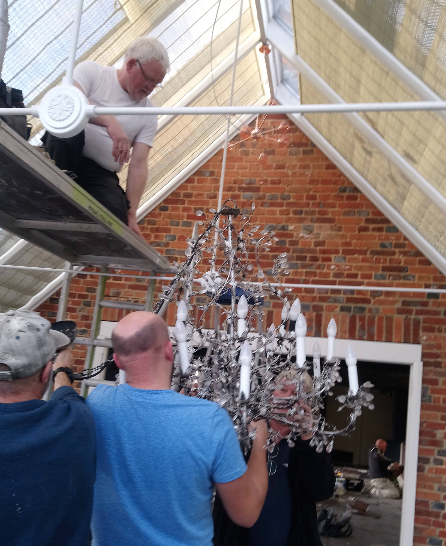The chandelier came down…(of course there were Only Fools and Horses jokes)