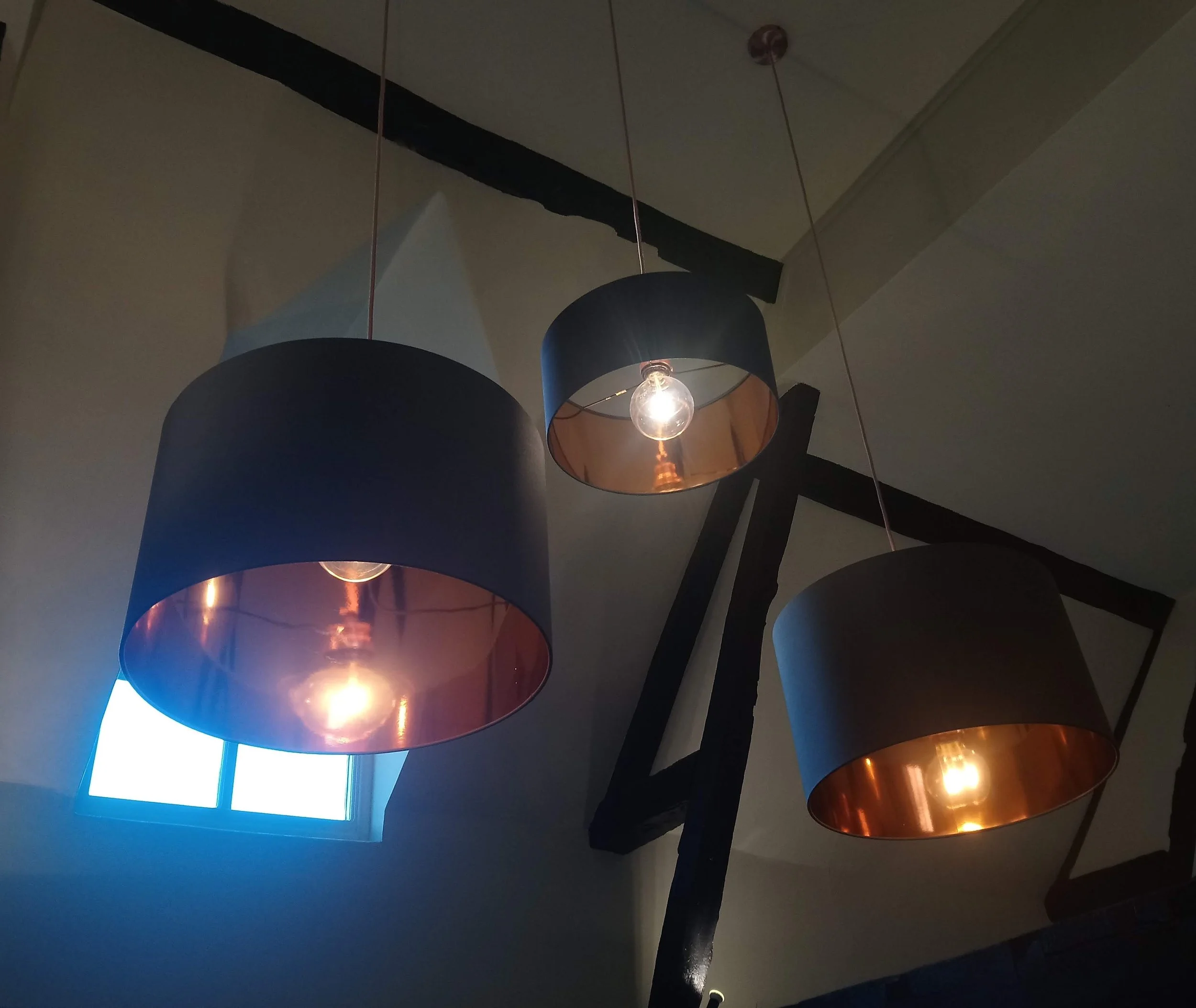 My beautiful copper lined drum shades from Made.com