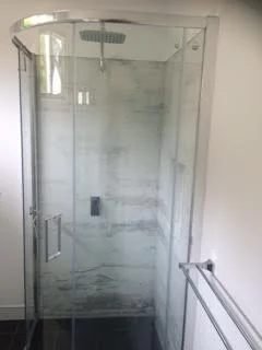 Custom Printed Splashbacks - White Wash Shower Walls