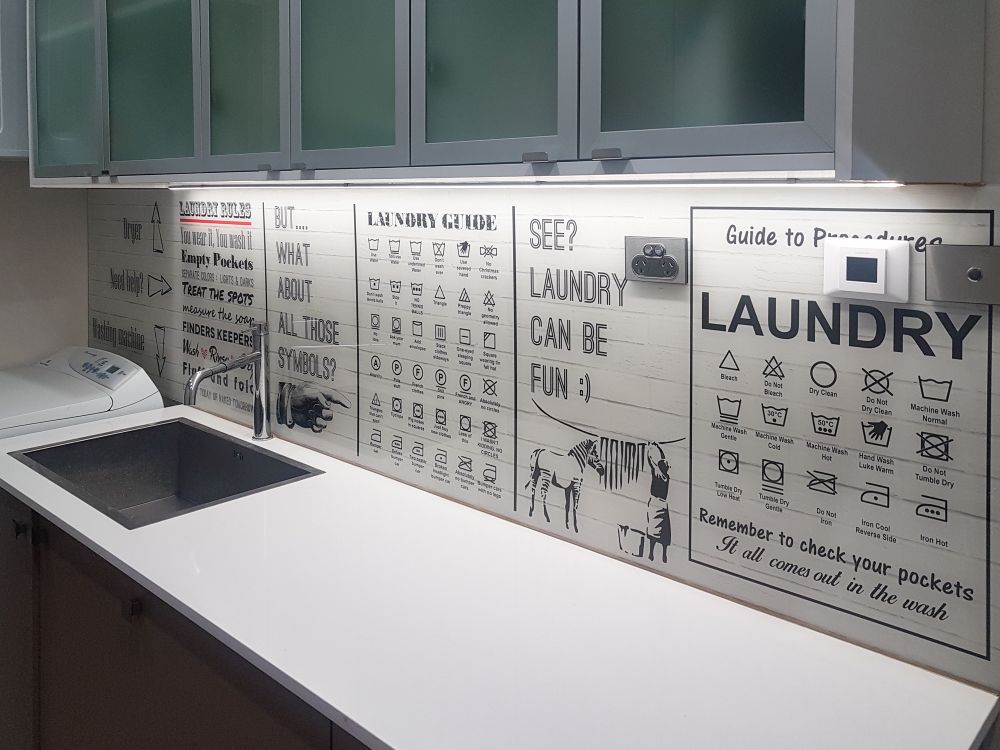 Laundry Splashbacks - custom printed acrylic