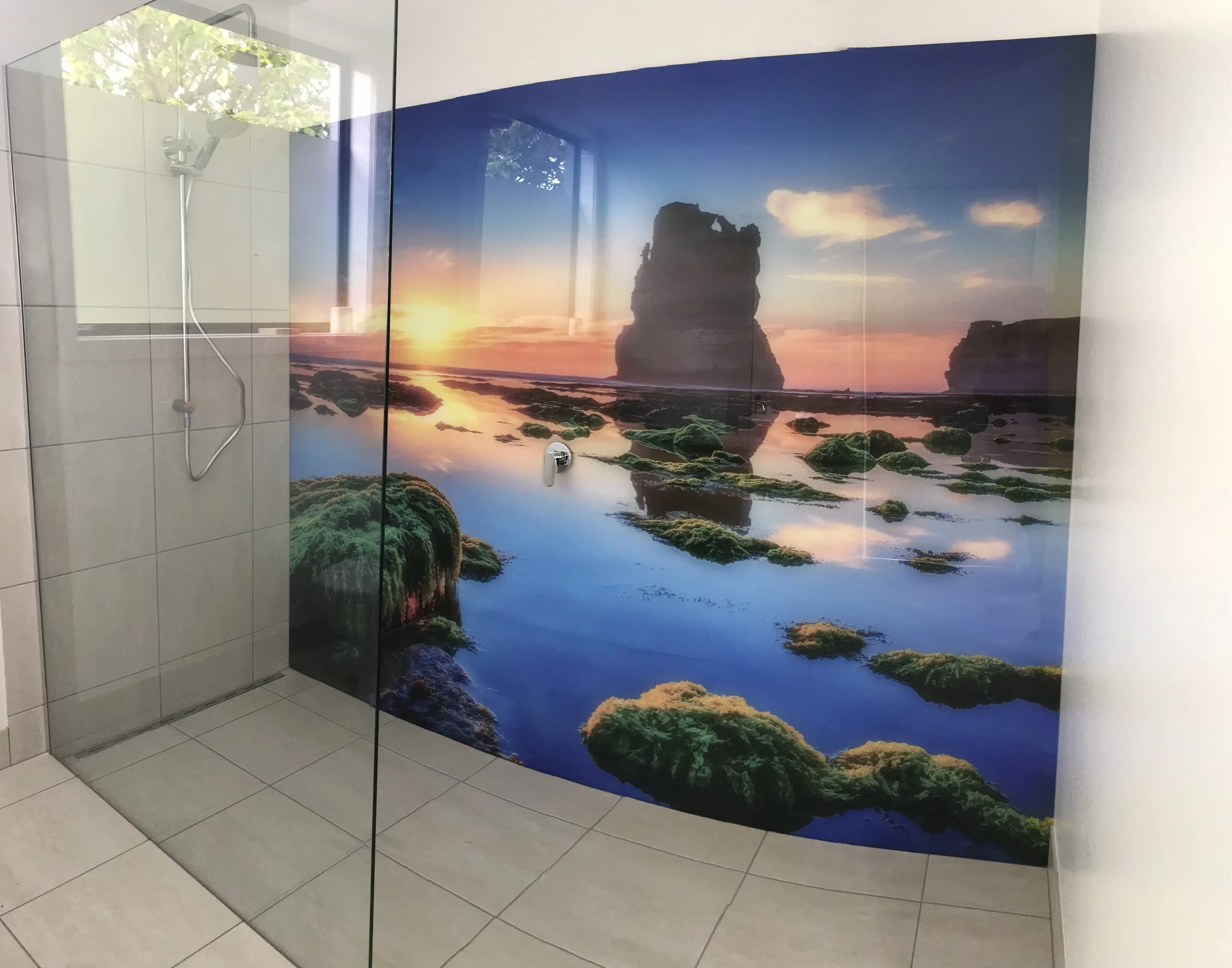 Printed Splashback Wall Panel in Shower