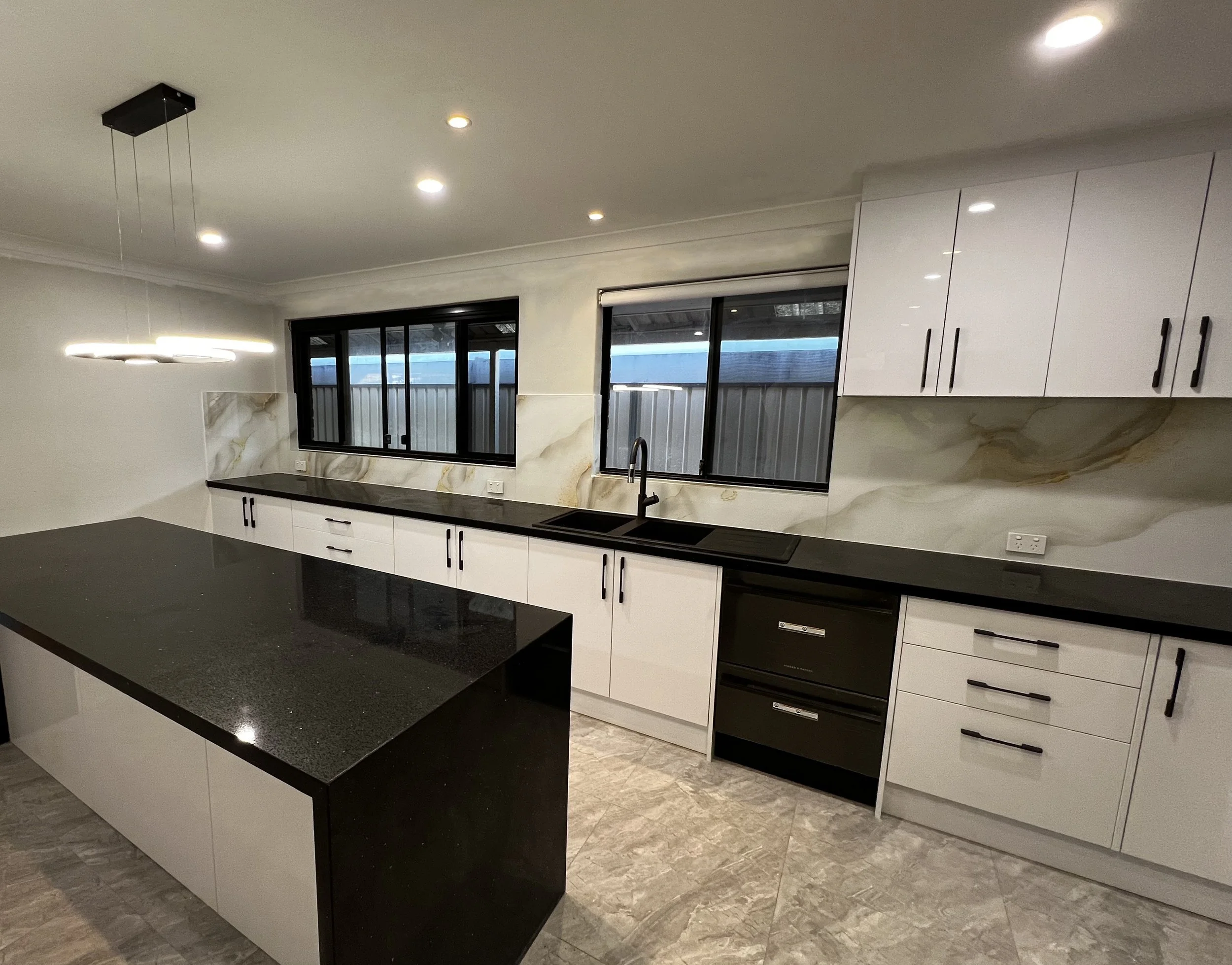 Marble effect kitchen splashbacks - Glass Splashbacks
