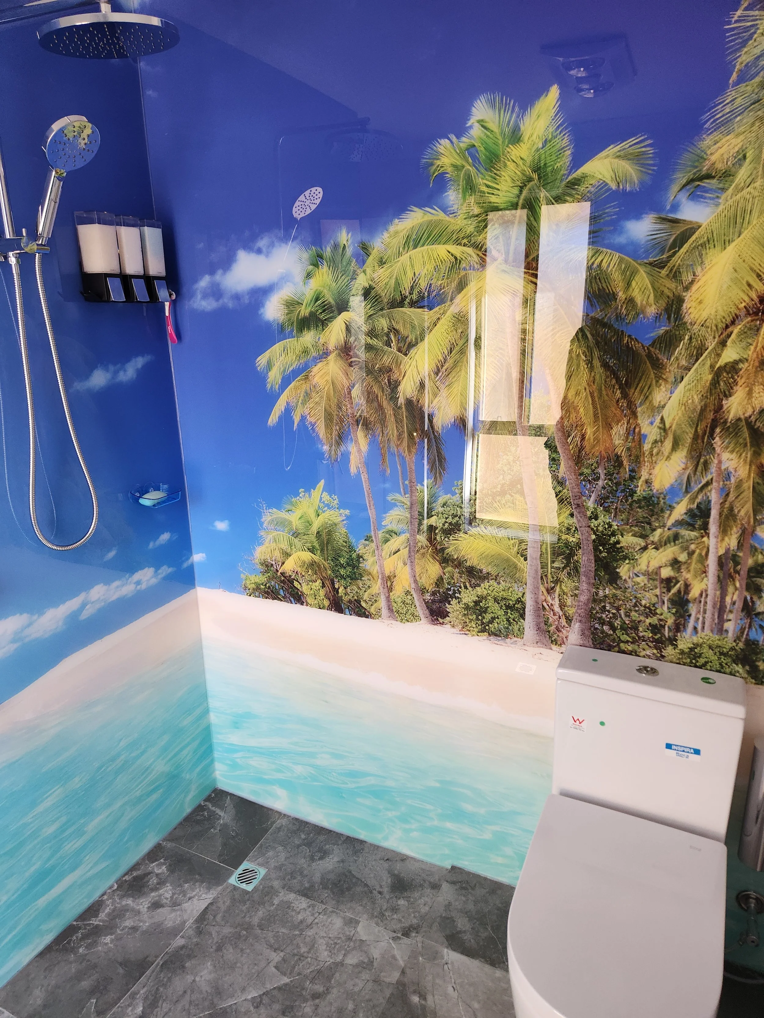 Shower & Bathroom Printed acrylic splashbacks - palm trees & beach