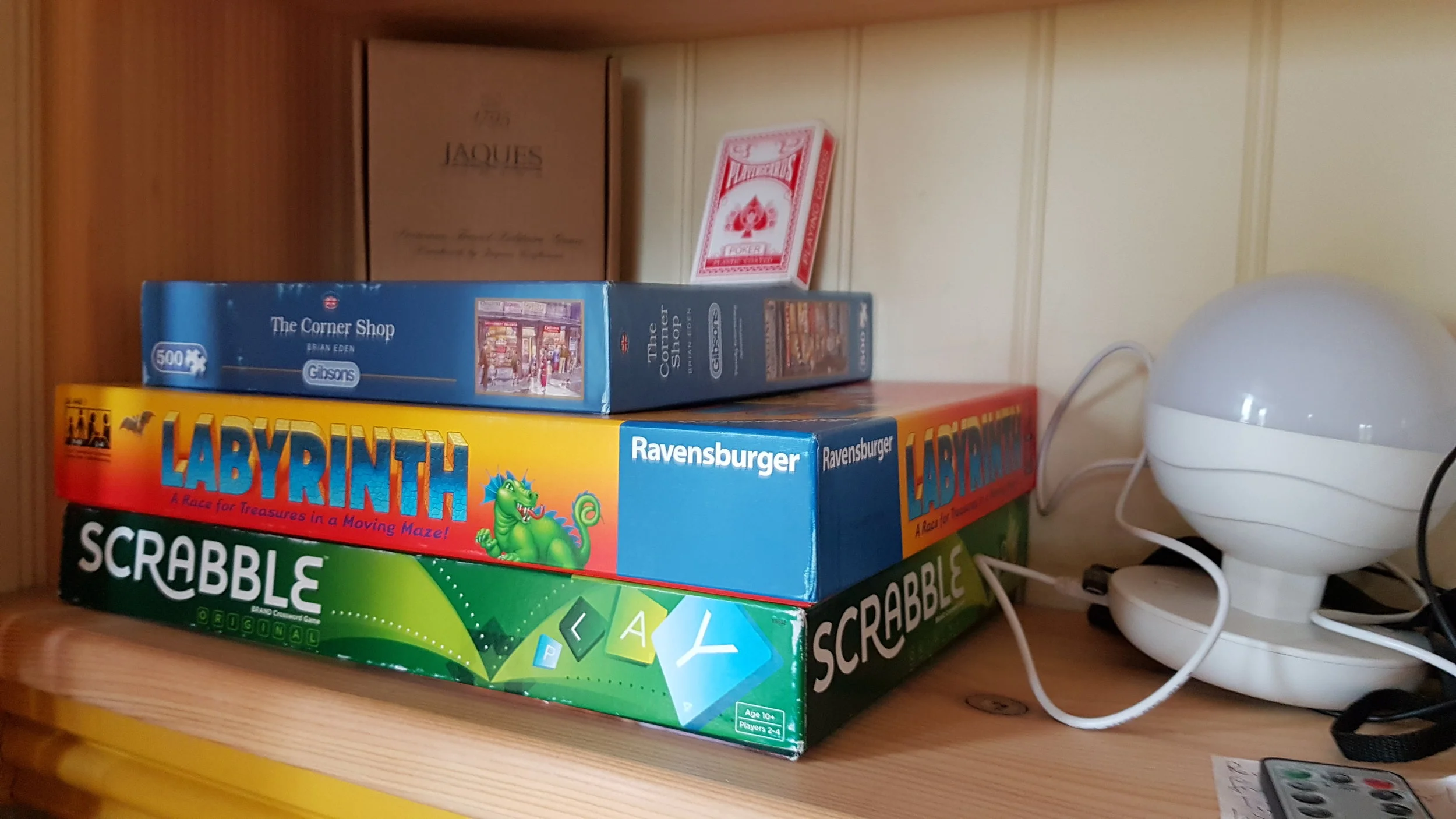 Games and puzzles shelf.