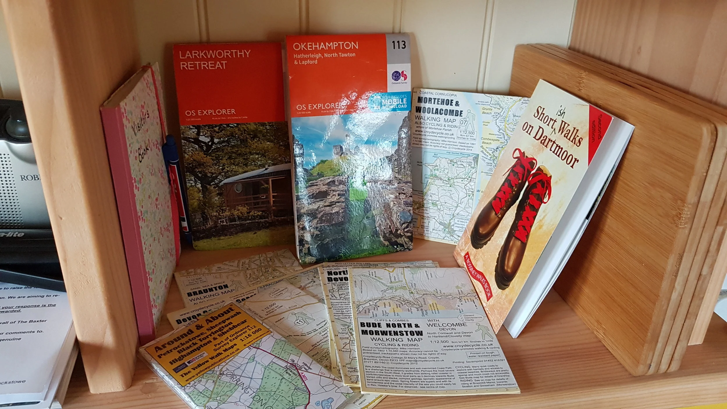 Maps and walks shelf.