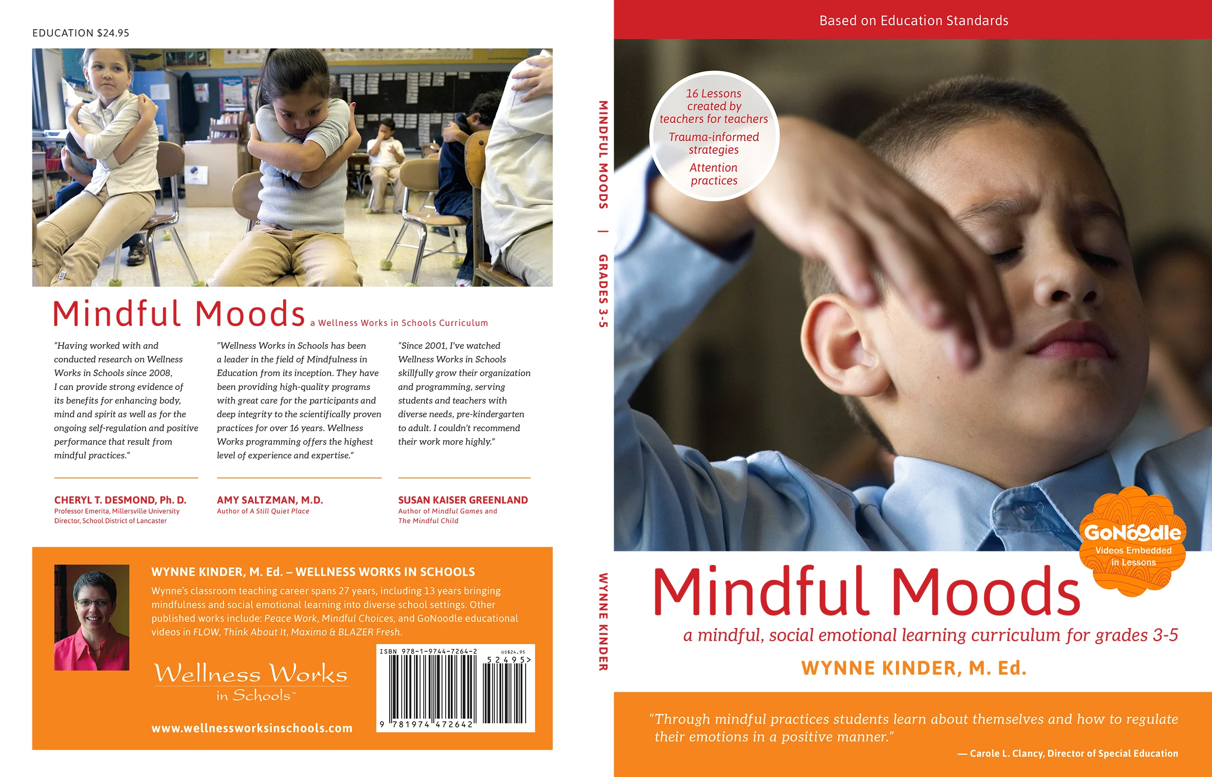   Wellness Works in Schools  book cover design,  Mindful Moods ,   author Wynn Kinder. 