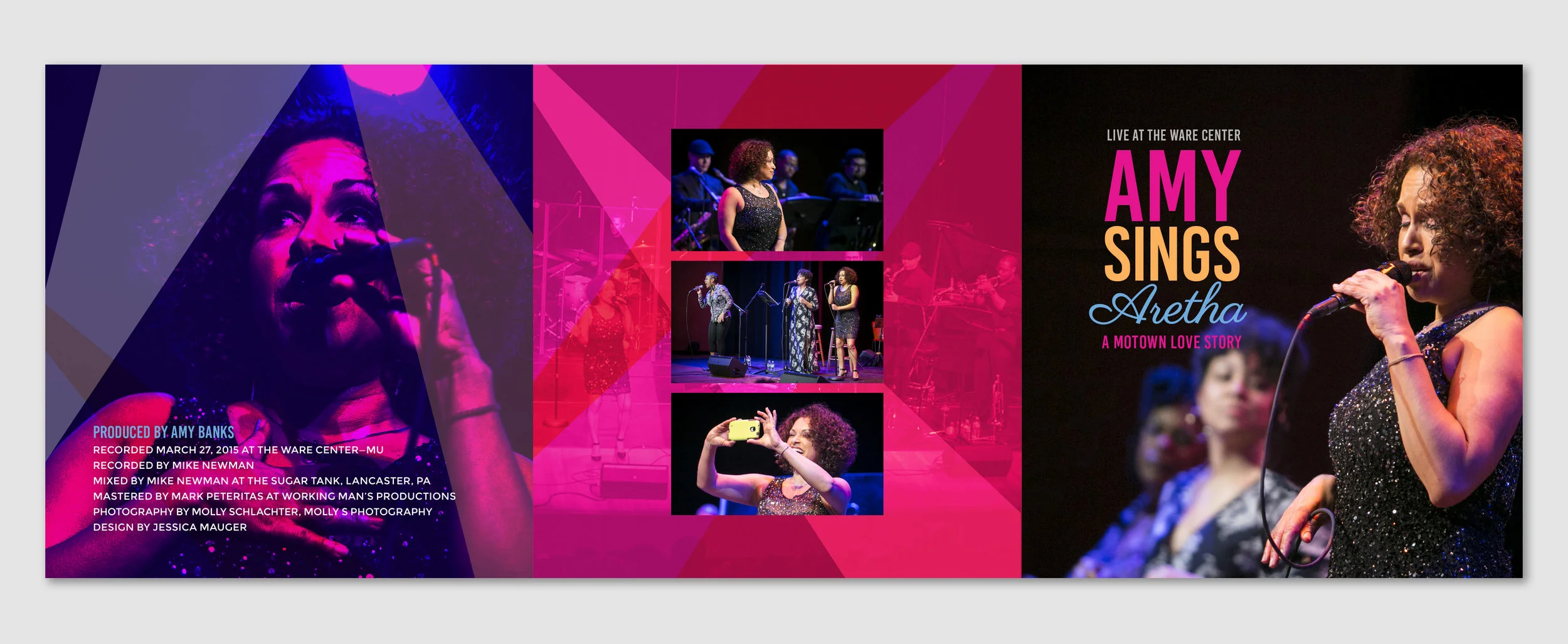 Amy Sings Aretha album booklet design - outside