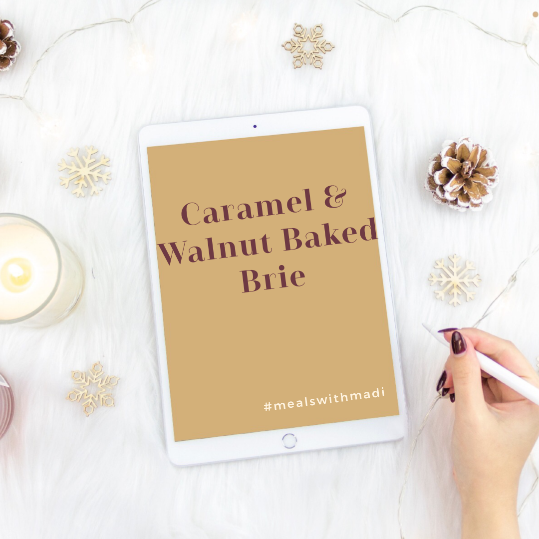 Caramel &amp; Walnut Baked Brie