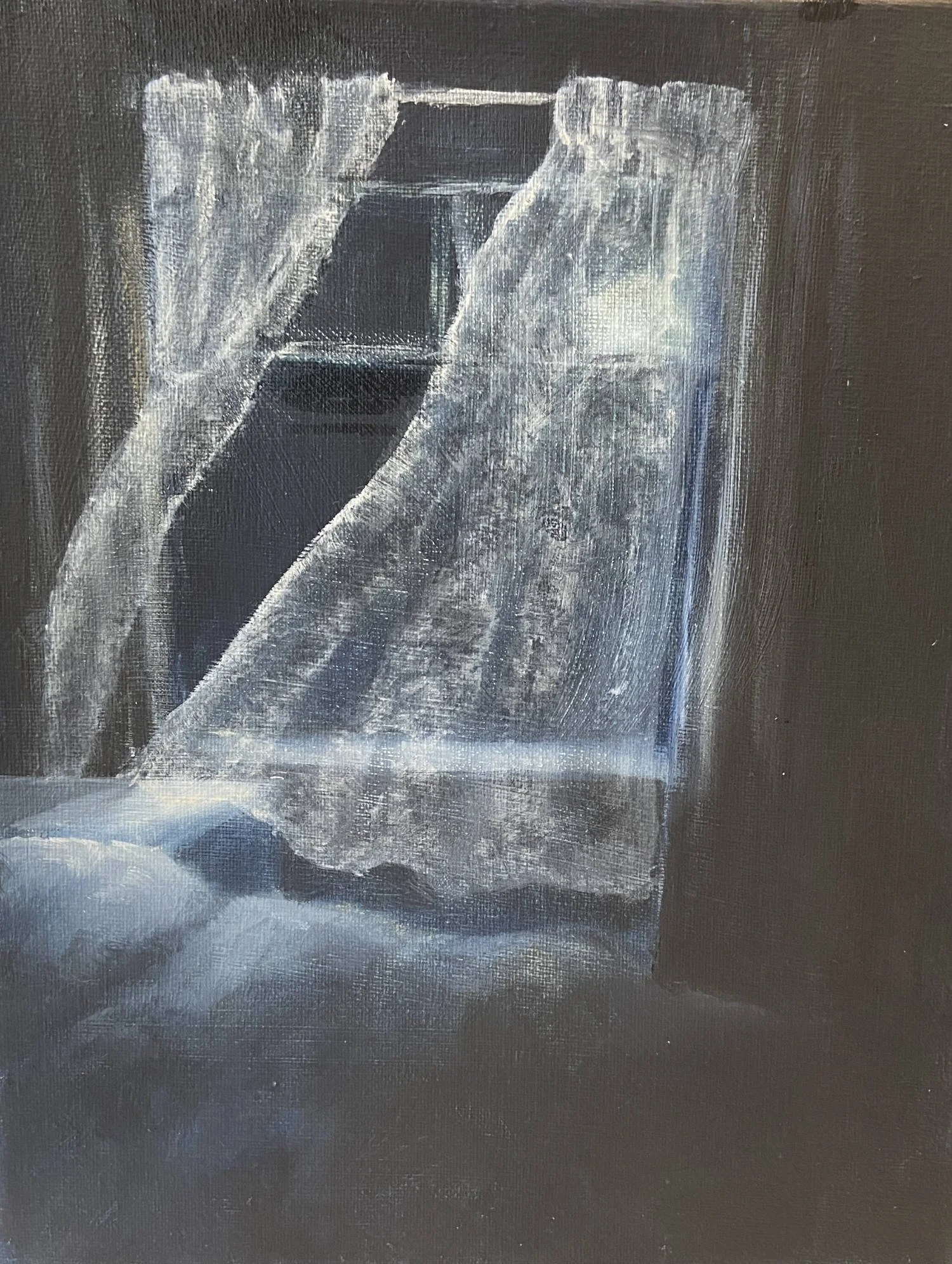   ‘Night’  Oil on canvas, framed 365x300mm £185. Giclée print, unframed A3  £35. 