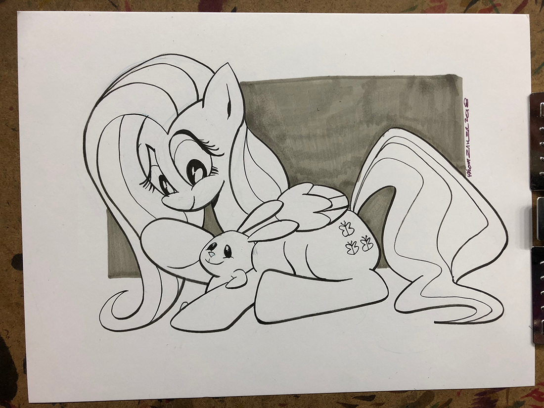 Fluttershy and Angel Bunny