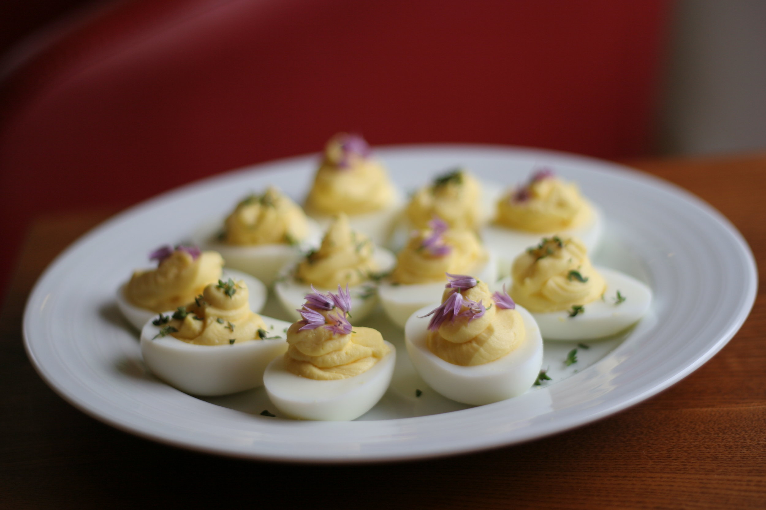 Deviled Eggs with Fresh Herbs from the Garden