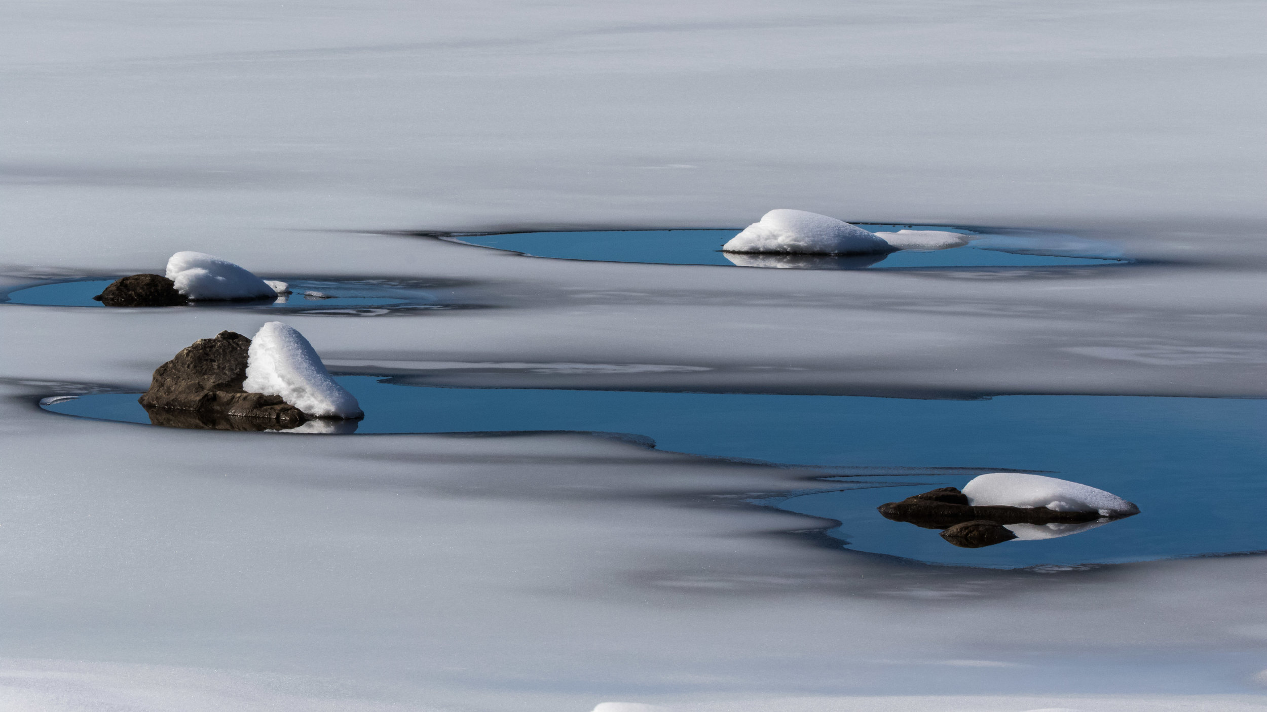 Ice and Snow on Lk Wenatchee.  WA