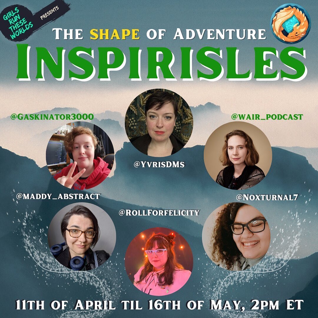 Delighted to say that I (Fiona) will be taking part in @girlsruntheseworlds actual play of #Inspirisles by Hatchling Games! An original rpg about promoting storytelling, empathy and Deaf awareness! Happening on Tuesdays starting 11th April at 7pm BST