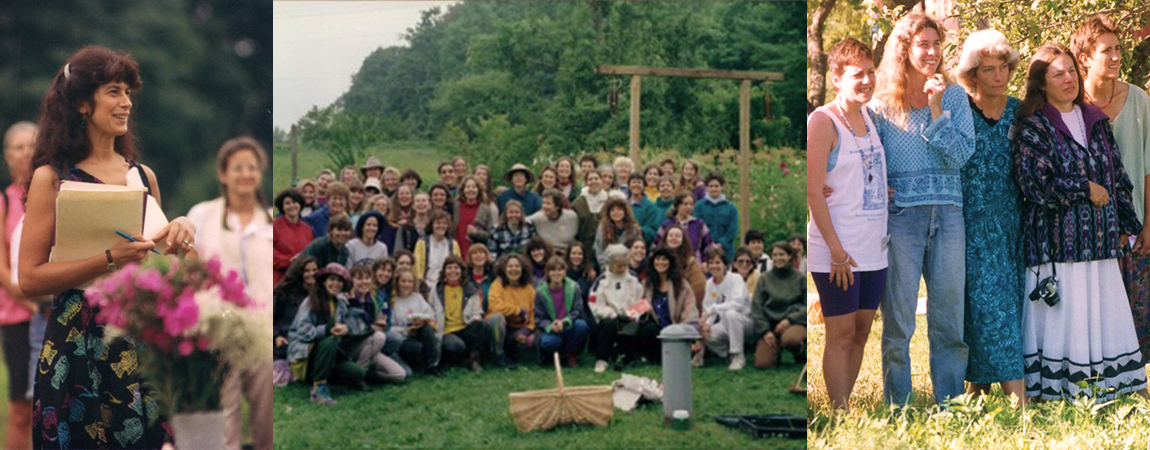 (From Left to Right) Gail at one of the first WHC at Blazing Star Herb School, One of the early NE WHC held at Blazing Star Herb School, Teachers at one of the early NE WHC: Robin Rose Bennett, Kate Gilday, Pam Montgomery, Margi Flint and Deb Soule.