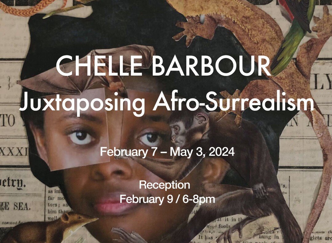 On view beginning Wednesday, February 7, 2024 &quot;Juxtaposing Afro-Surrealism&quot; by artist Chelle Barbour.

JOIN US FOR THE ARTIST RECEPTION
Friday, February 9 / 6-8pm.

Surrealism was a cultural movement that began in the early 1920s, and the w