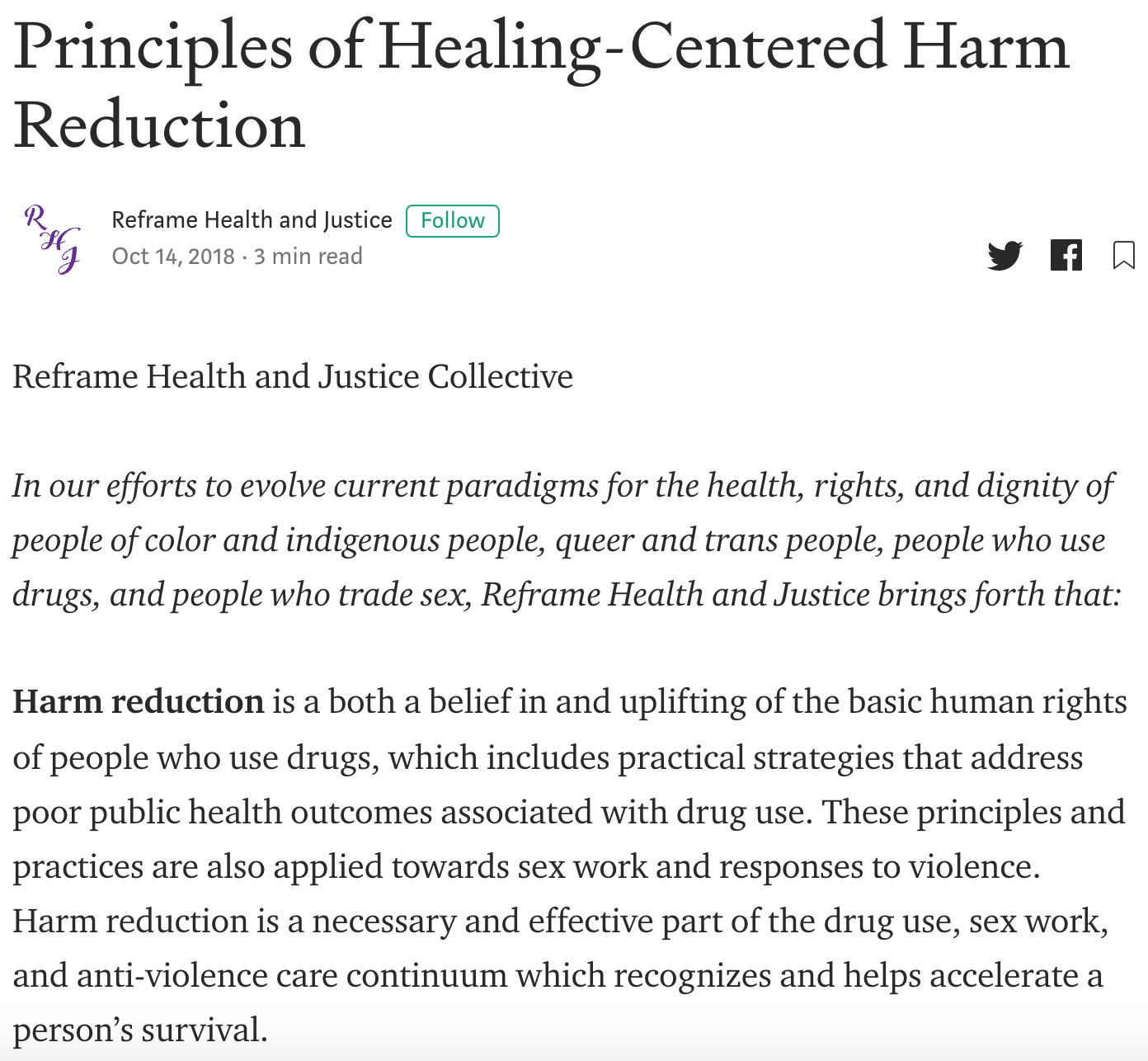 Principals of Healing-Centered Harm Reduction
