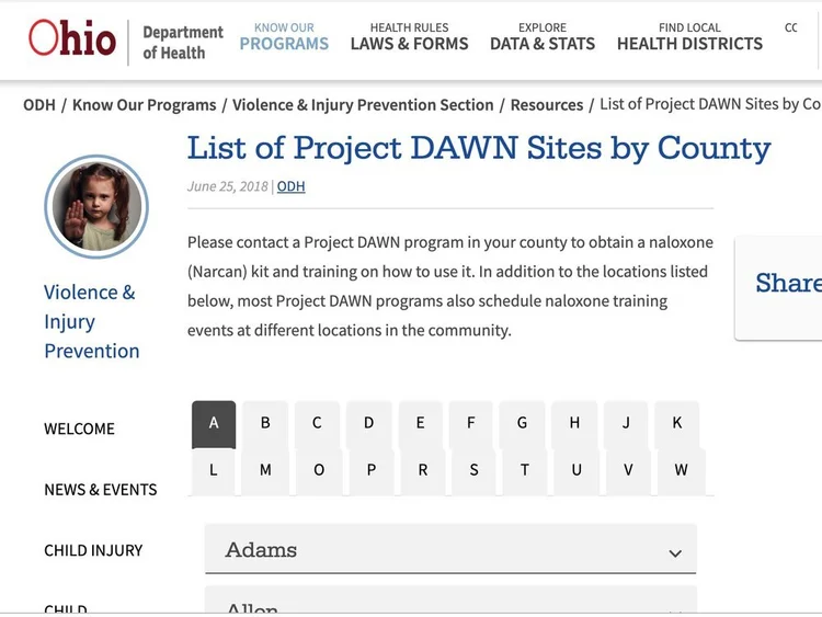 Project Dawn Free Narcan and Naloxone in Ohio. Delivered discretely through the mail ...