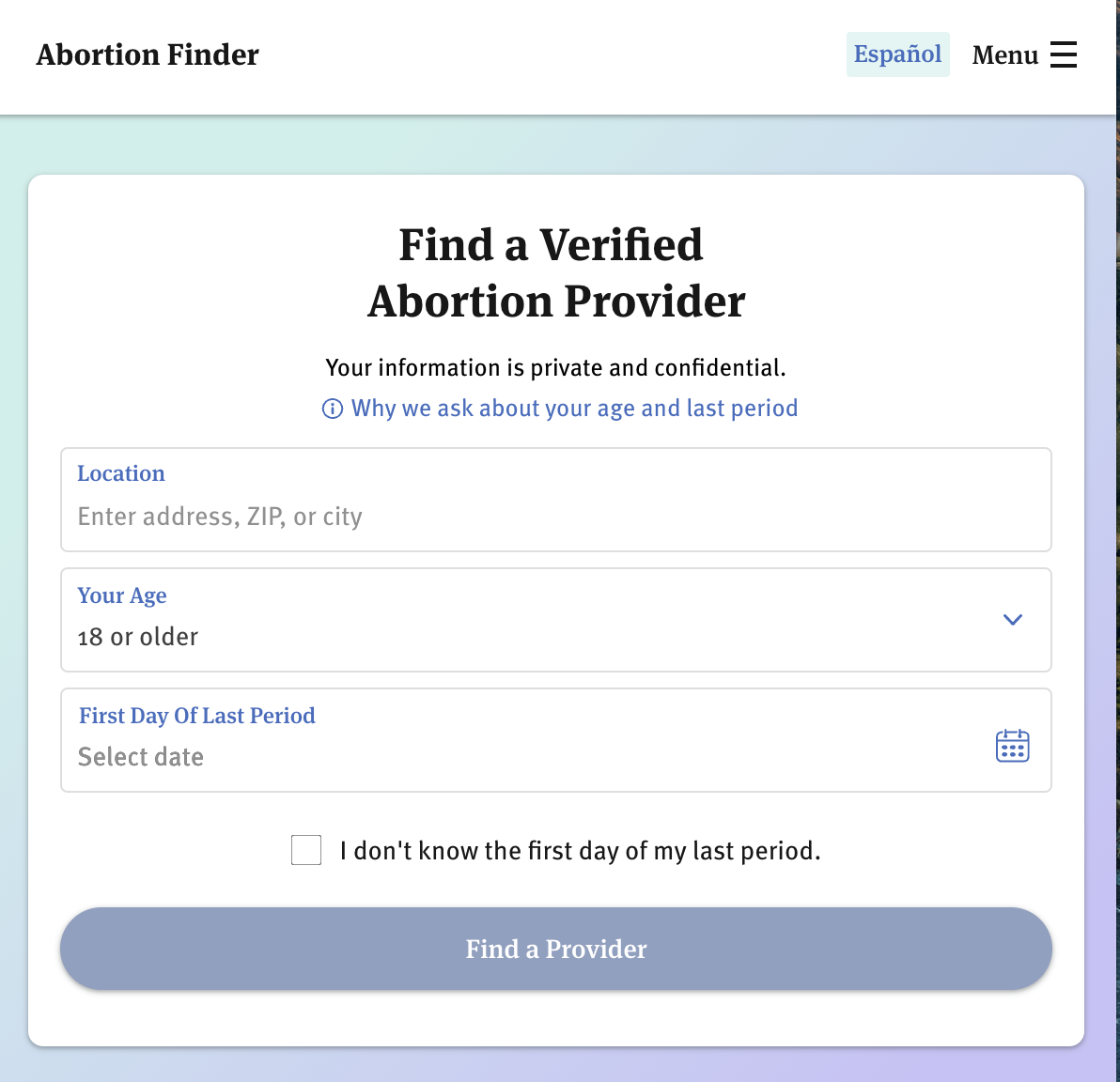 Power to Decide’s Database of Abortion Providers