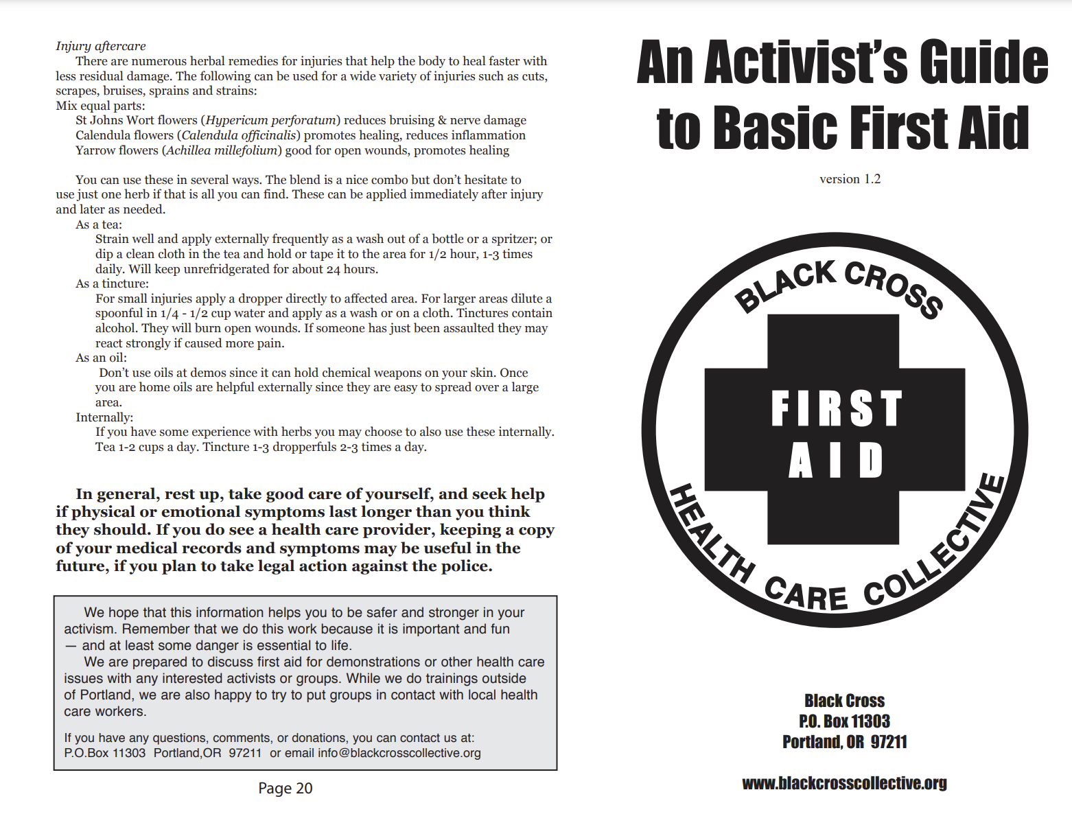 An Activist's Guide to Basic First Aid