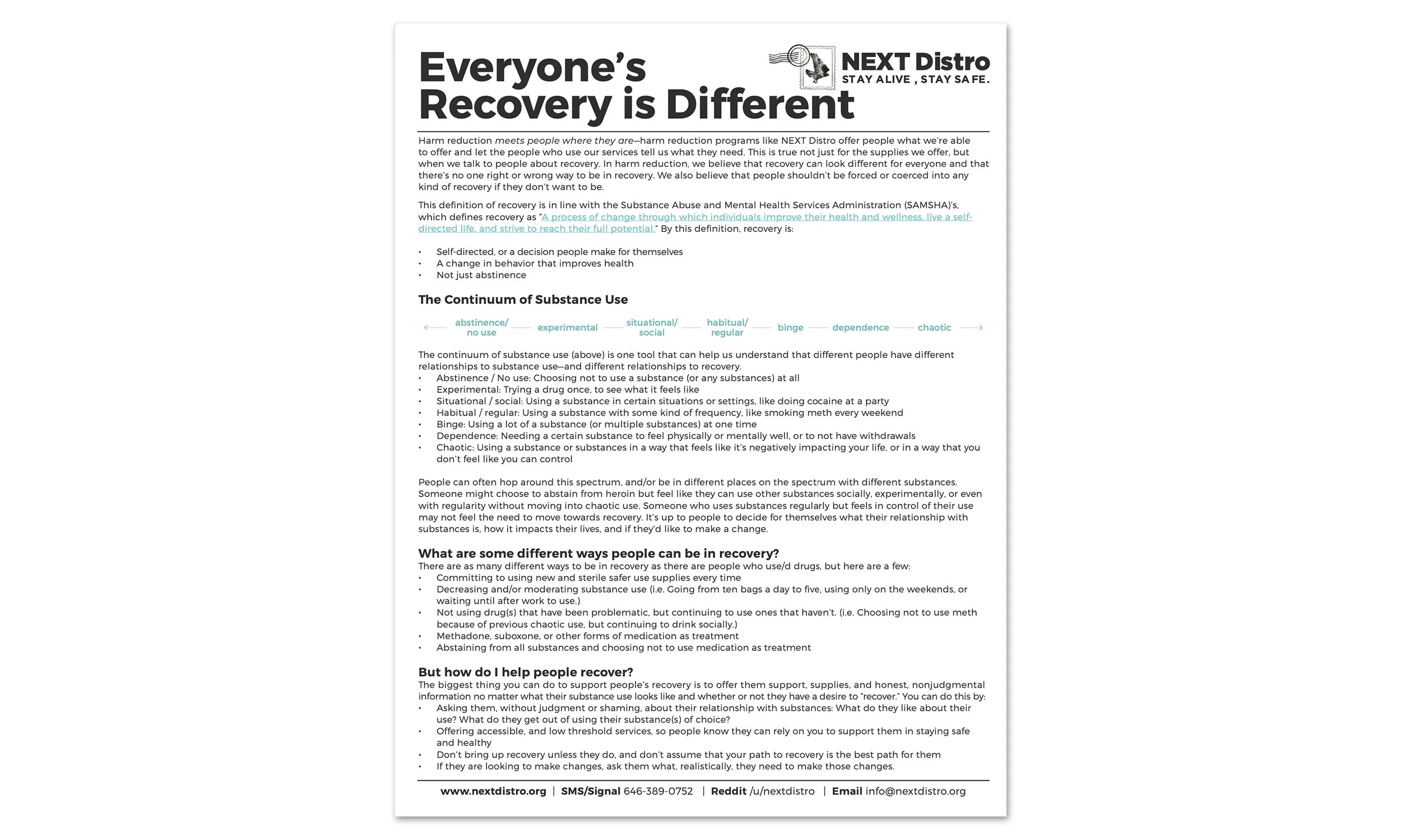 Everyone's Recovery is Different