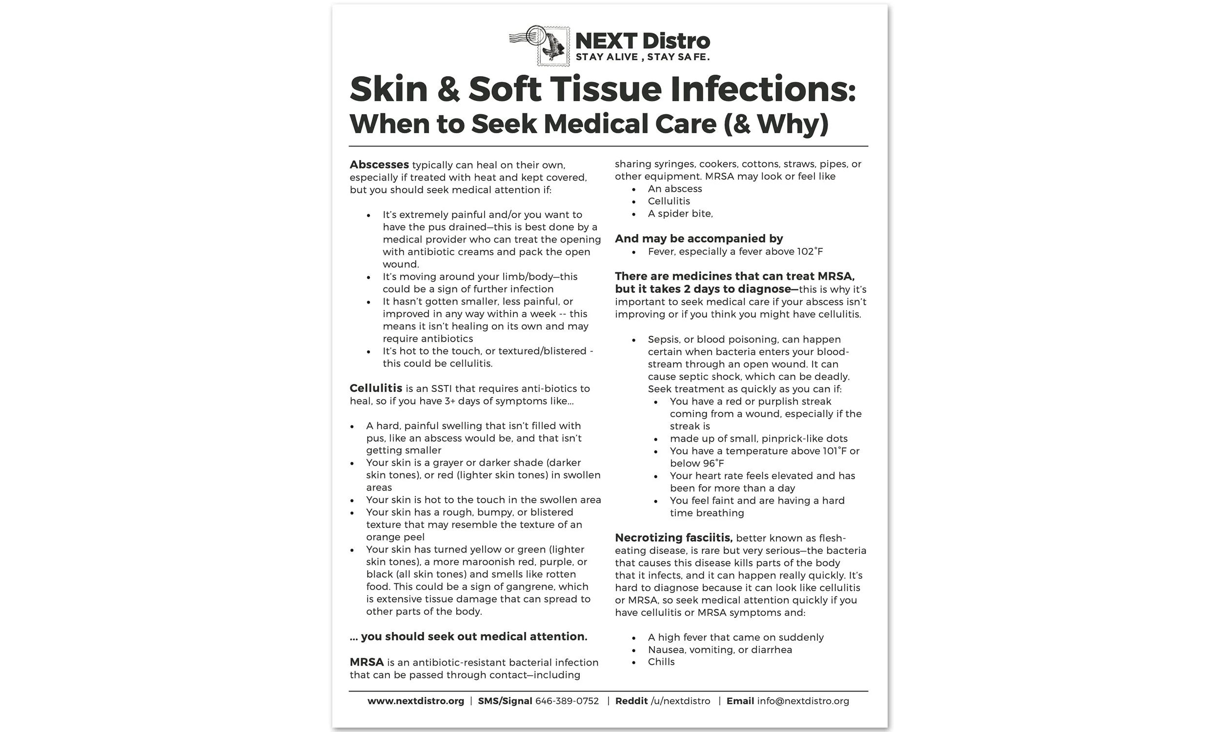 Skin &amp; Soft Tissue Infections: When to seek medical care (&amp; Why)