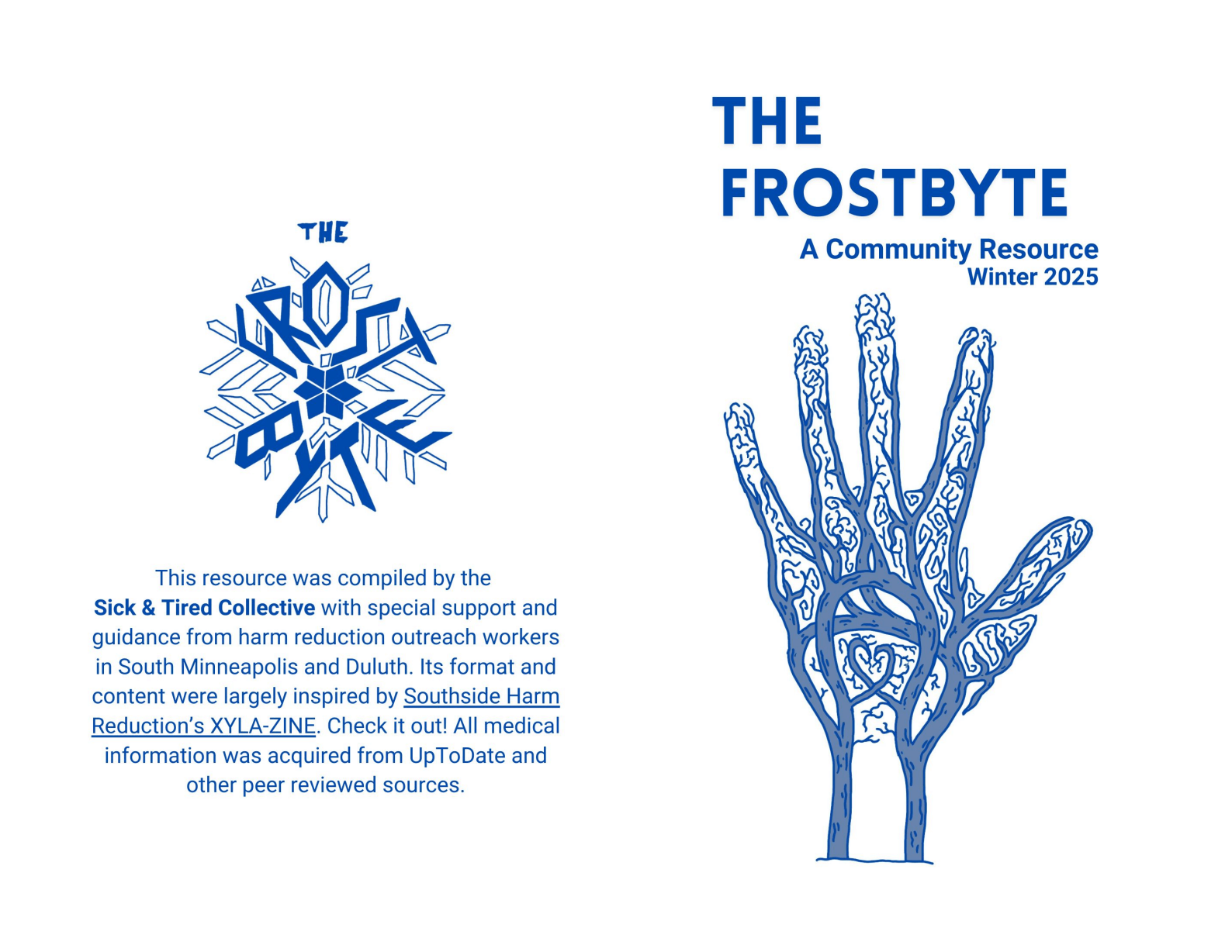 Cover image "The Frostbyte: A Community Resource, Winter 2025"