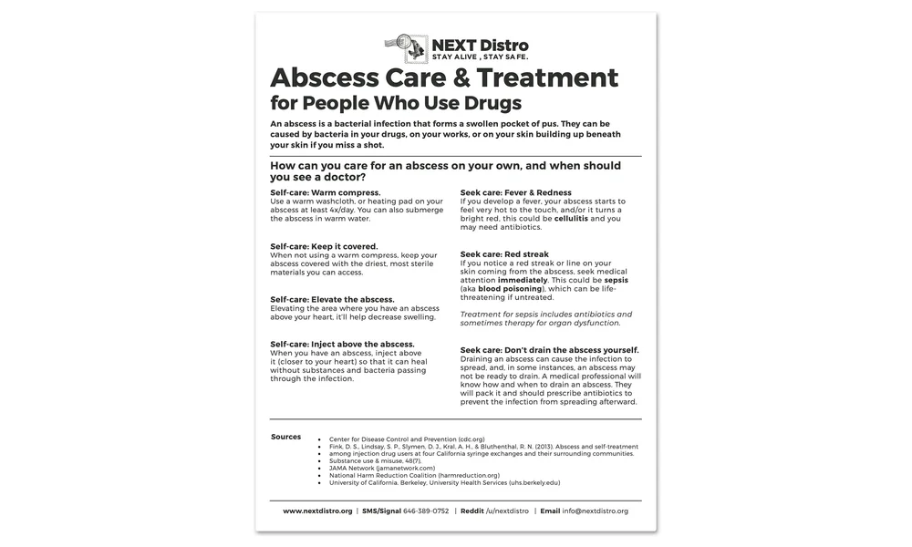 Abscess Care & Treatment for People Who Use Drugs — NEXT Distro