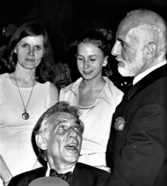 With Mom, Leonard Bernstein and Jerome Robbins (as a performer in Circus Polka)