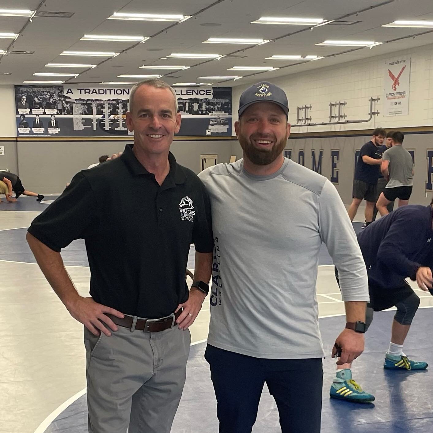Had a great visit with Coach @Kfer8 at @clarionu .  Coach Ferraro is doing amazing things &amp; is so obviously committed to developing his wrestlers on &amp; off the mat.  He gave me an opportunity to talk to the team about our job board platform. J