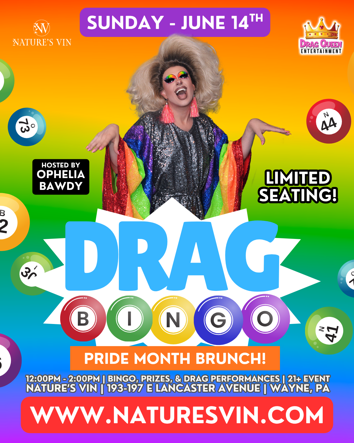 Nature's Vin Pride Month Drag Bingo Brunch!