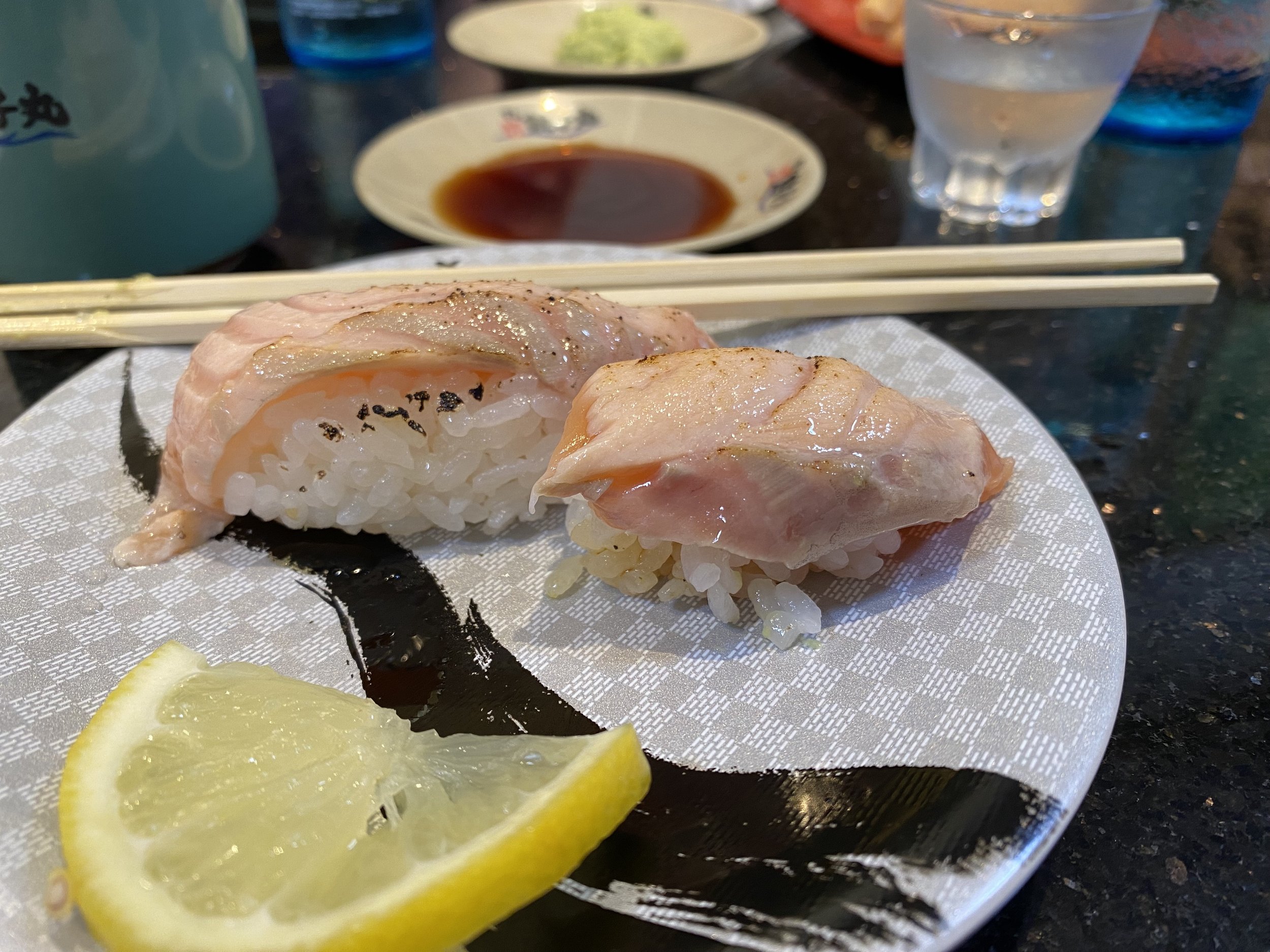 Seared salmon nigiri