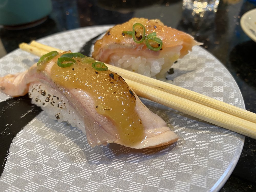 Seared salmon with miso paste