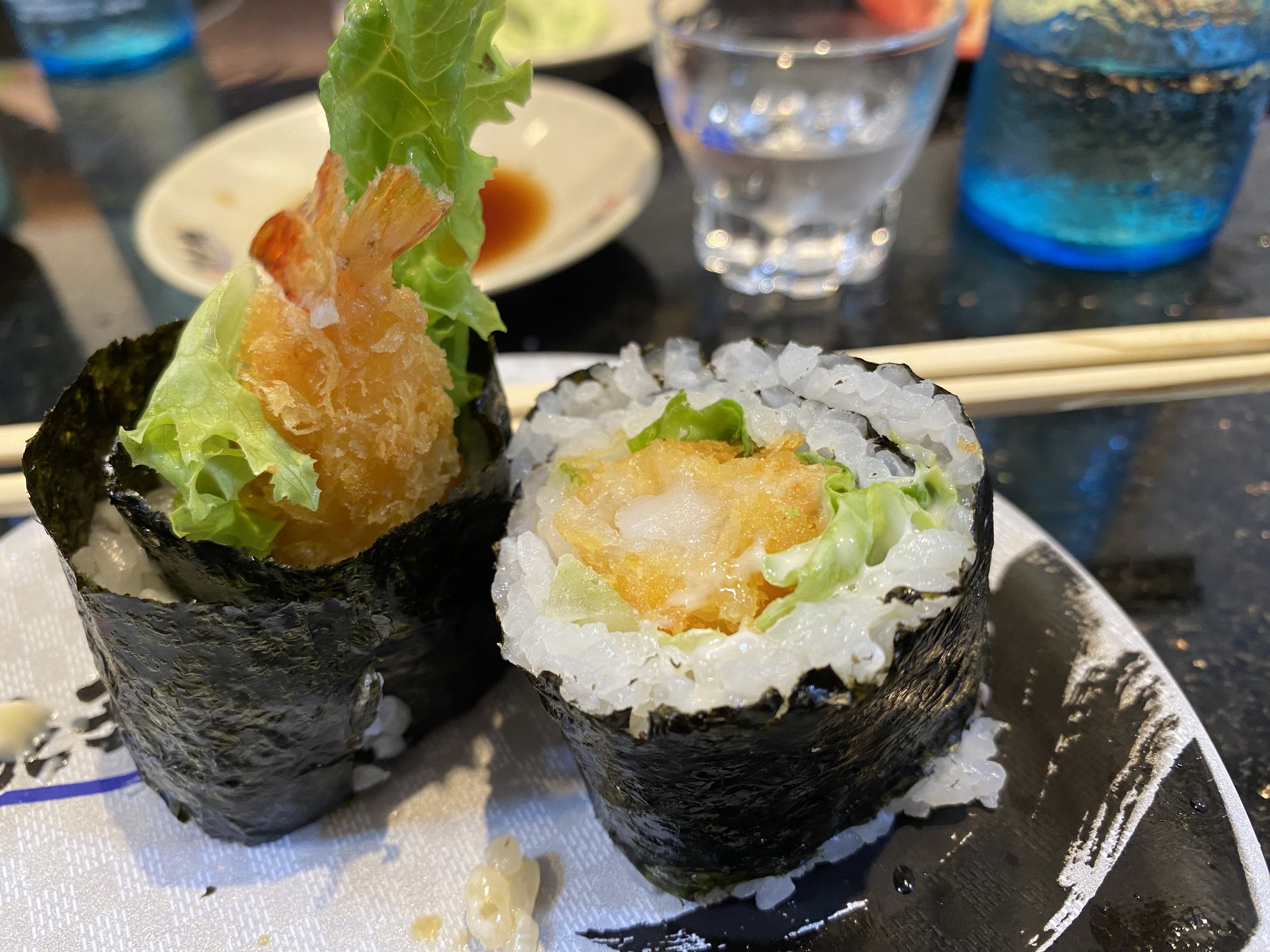 Shrimp tempura sushi