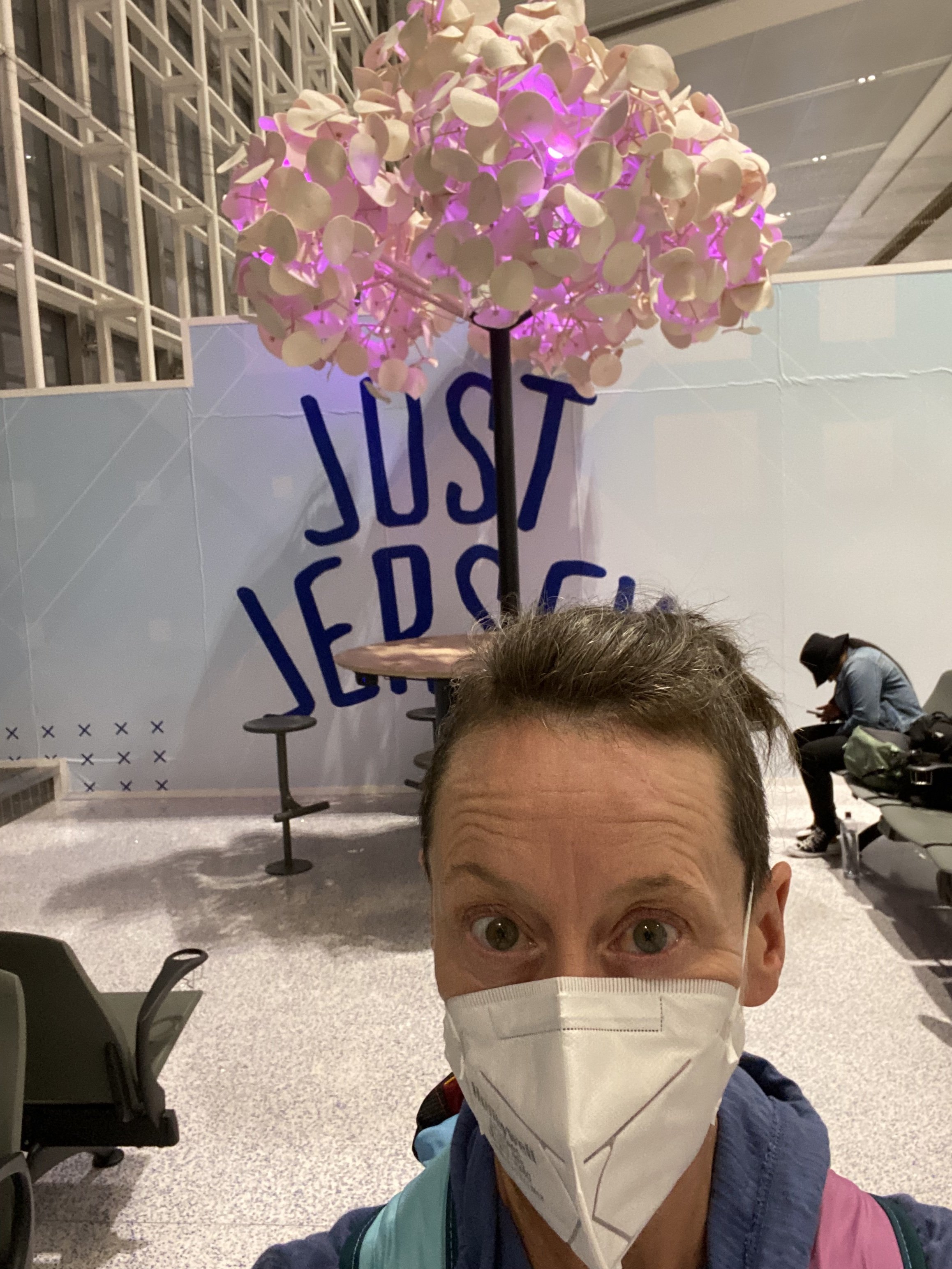 Pink Floral Tree in Newark Airport