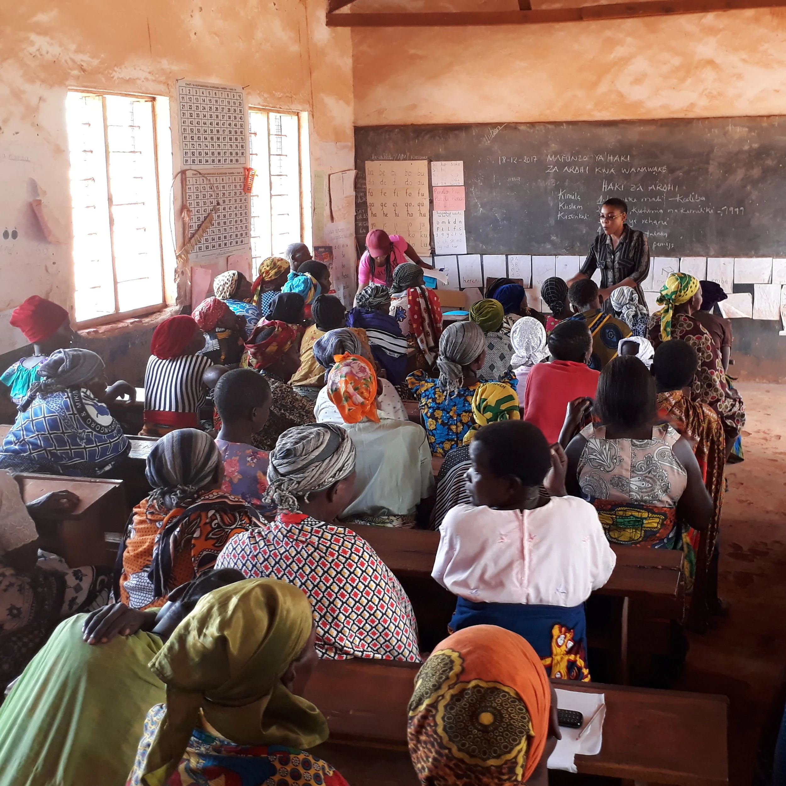 Women attending a land rights workshop.