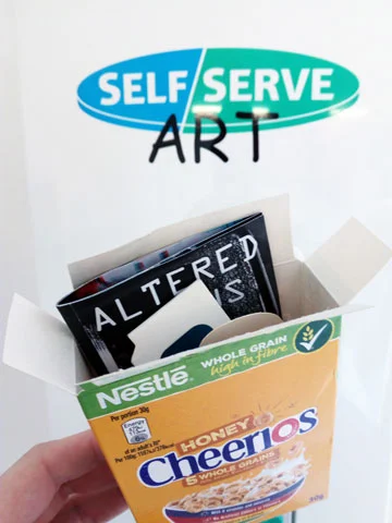 Zines & photobooks in cereal boxes in my last vending machine!