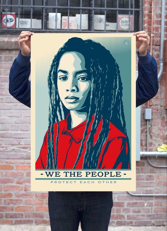 We The People inauguration poster by Shepard Fairey, Ernesto Yerena and Jessica Sabogal