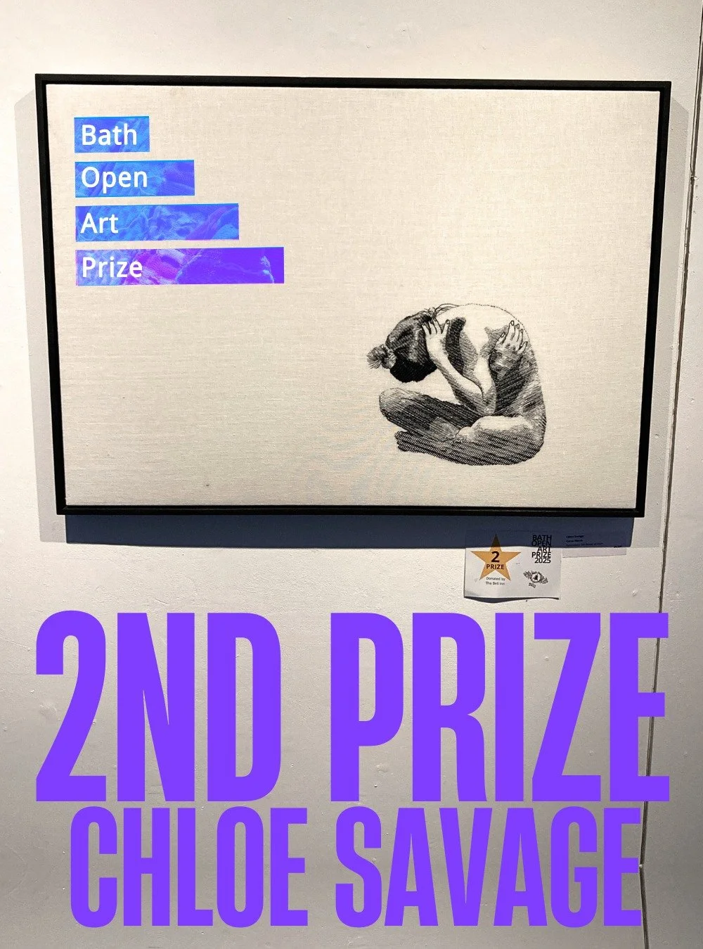⭐⭐ CHLOE SAVAGE WINS 2ND PRIZE ⭐⭐
Curse Words by @chloesavageartist came second place in the Bath Open Art Prize 2025. Judges Dr. Lucy Gundry and Patrizia Ribul selected this silk embroidery piece not only for Savage's exquisite stitch work, but also