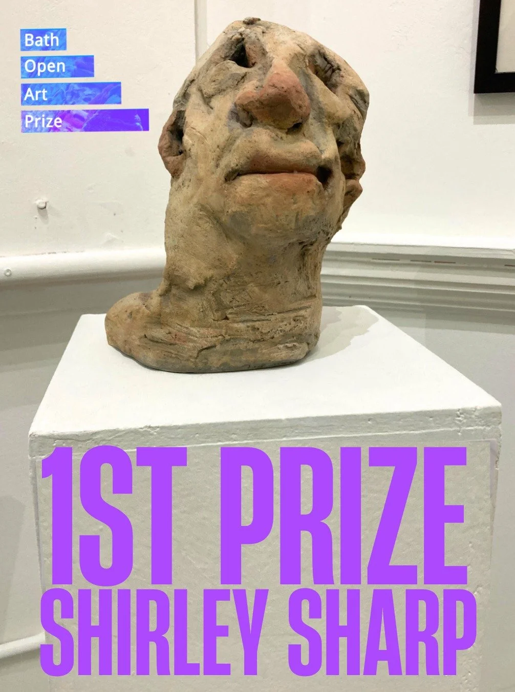 ⭐⭐ SHIRLEY SHARP WINS 1ST PRIZE ⭐⭐
Ceramic sculpture 'In my Head' by @shirleysharpclash  was selected by judges Dr. Lucy Gundry and Patrizia Ribul as the winner for the Bath Open Art Prize 2025. 

Sharp said &quot;I am over the moon to be chosen for 